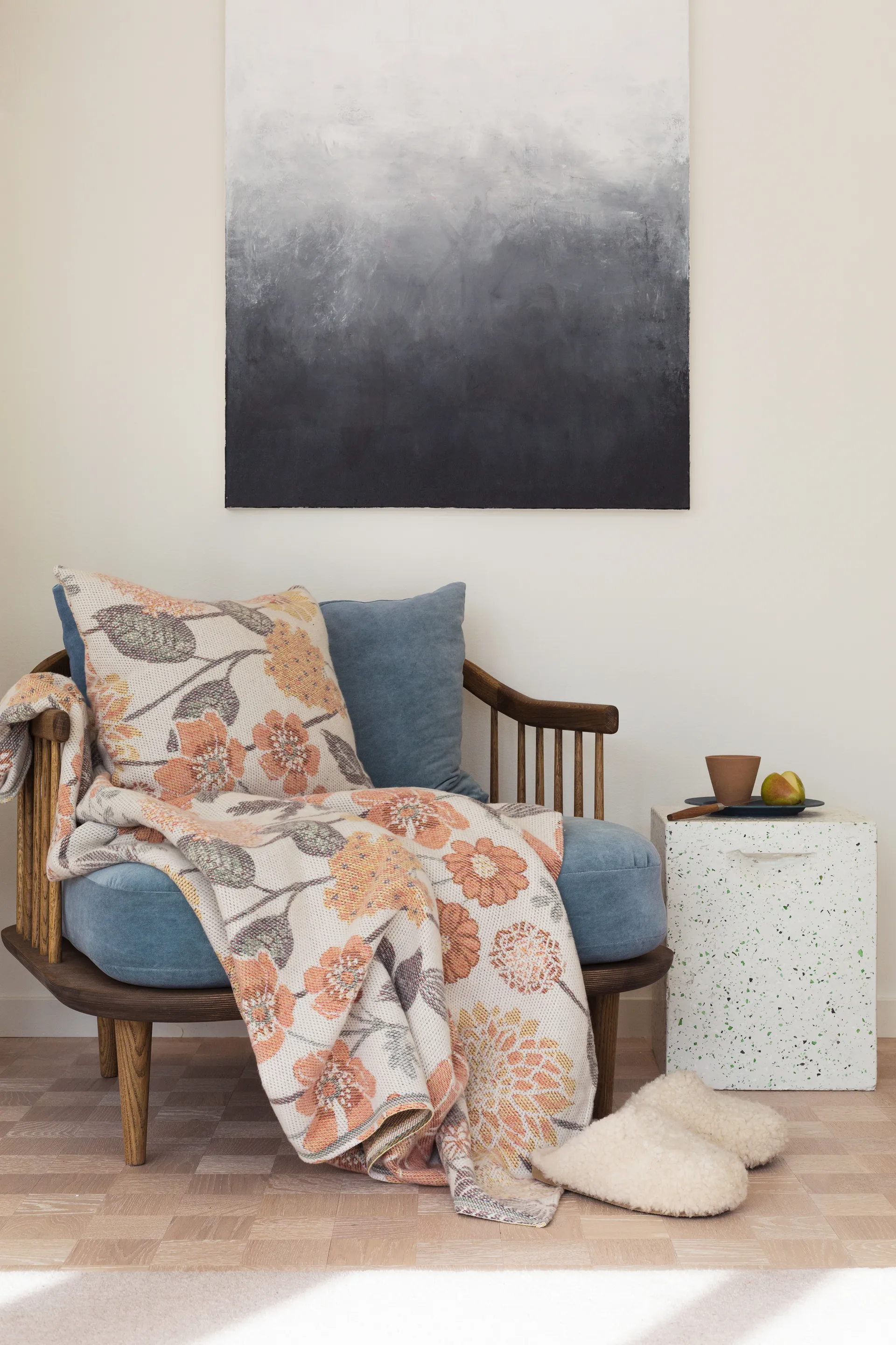 Bodum katoenen deken 140x170 cm, Oranje Ekelund Linneväveri