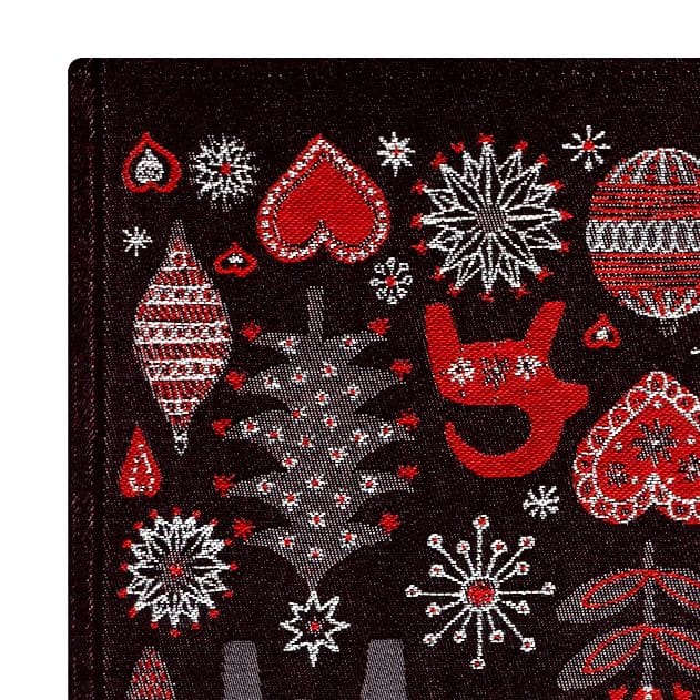 Christmas night tafelloper, zwart Ekelund Linneväveri