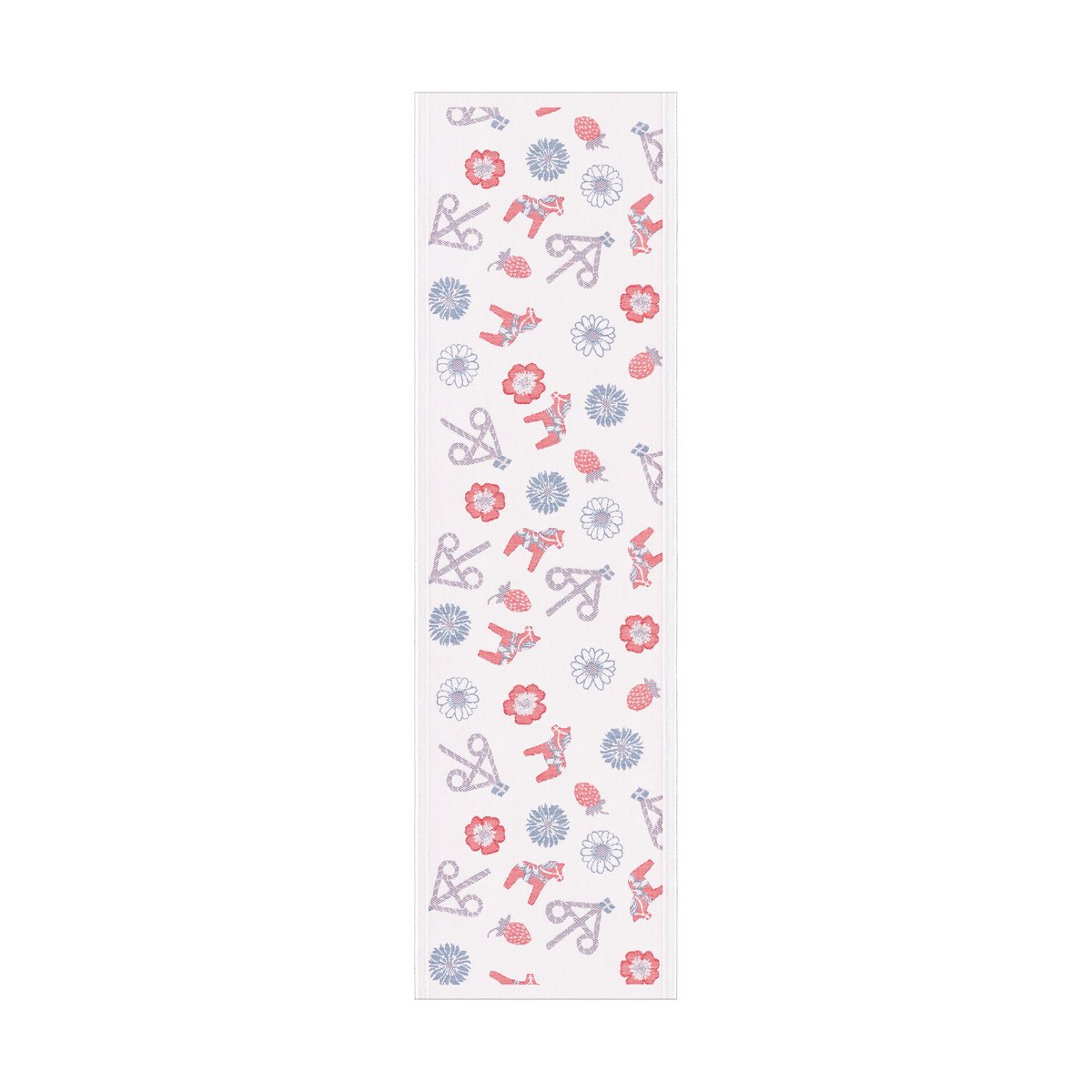 Ekelund Linneväveri Dalasommar tafelloper 35x120 cm Blauw-rood