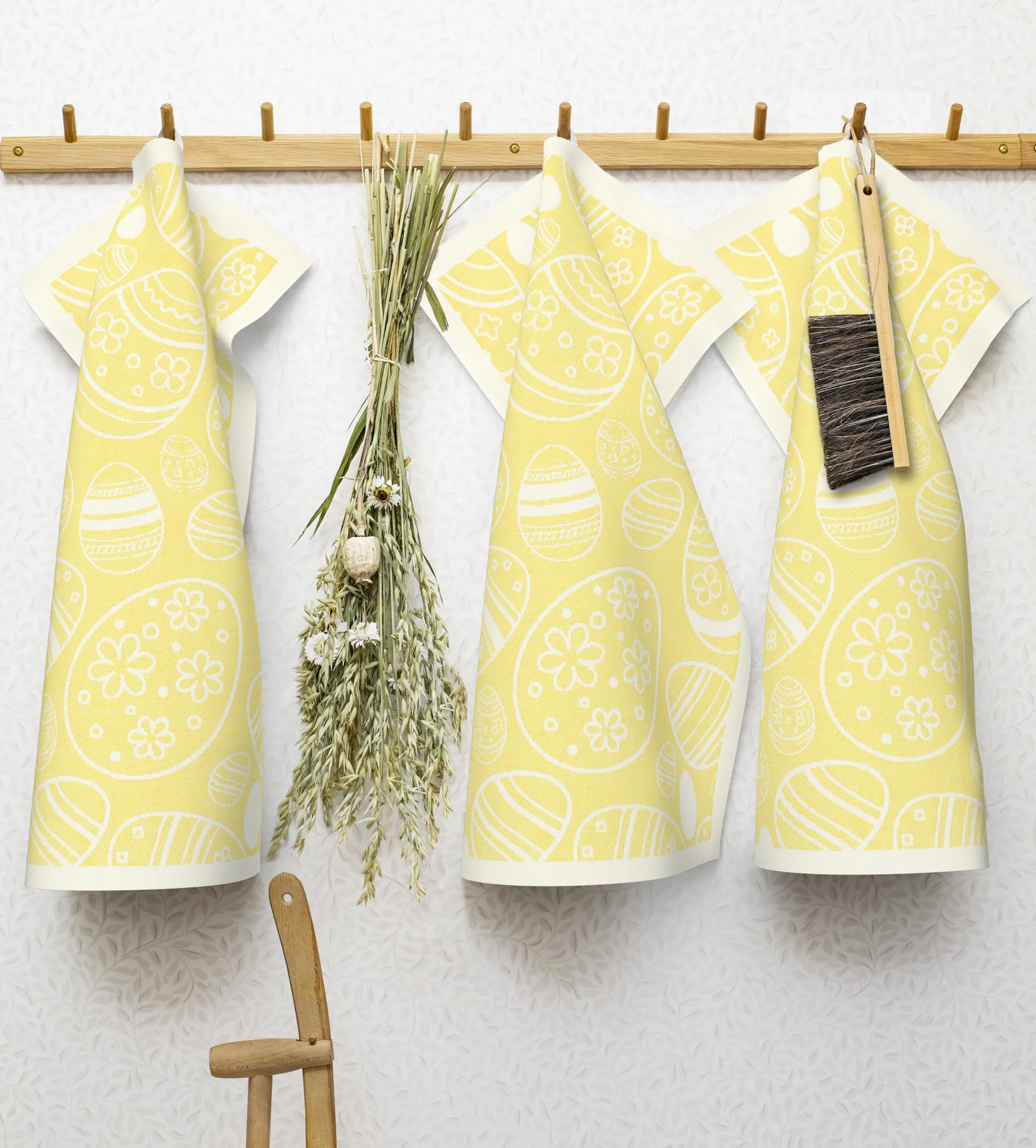 Easter Egg keukenhanddoek 35x50 cm, Geel Ekelund Linneväveri