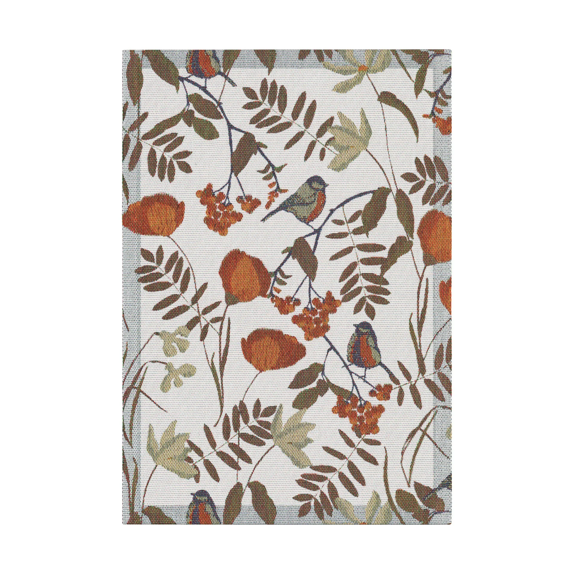 Fåglabäck keukenhanddoek 35x50 cm, Bruin-oranje Ekelund Linneväveri