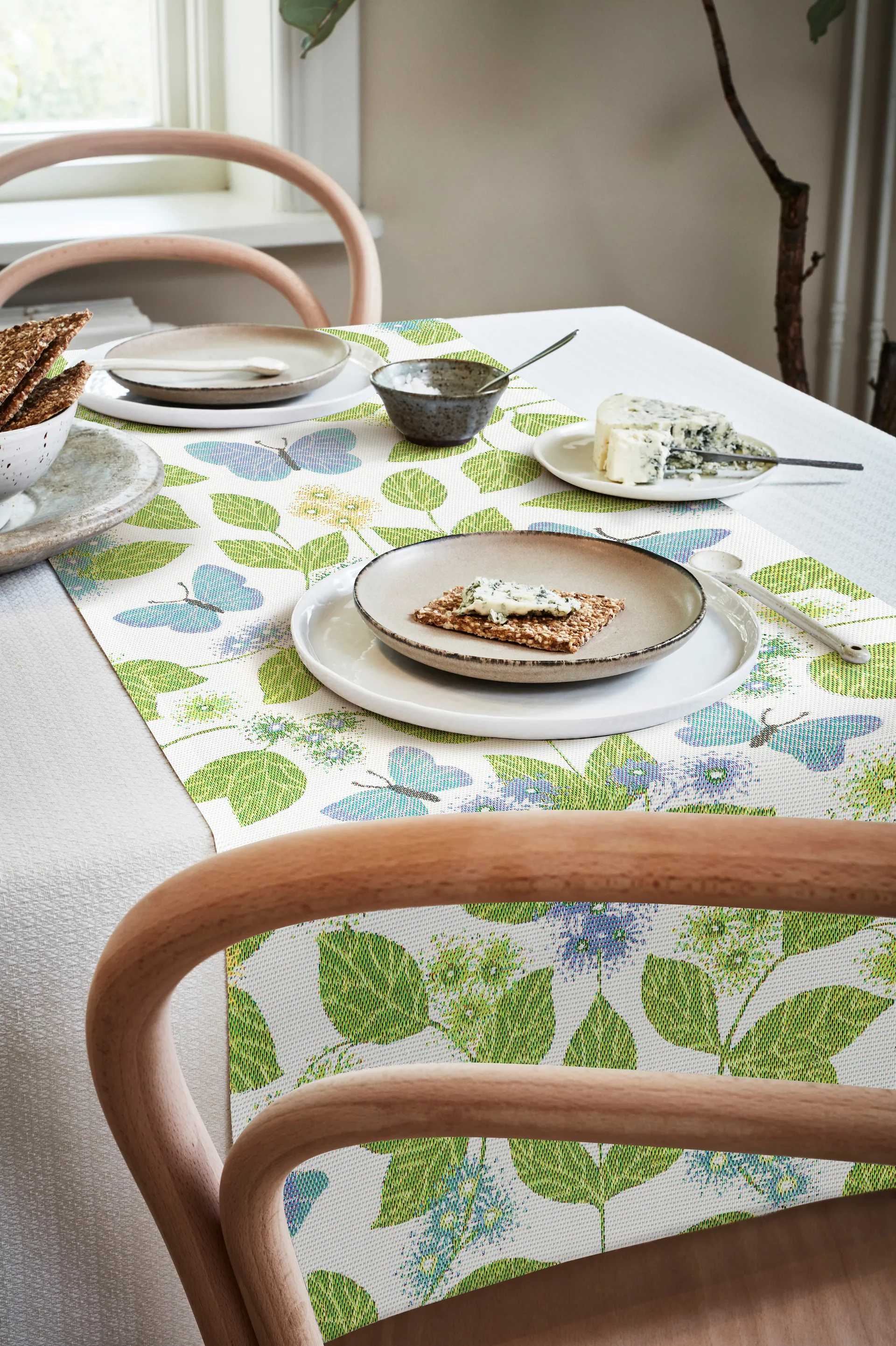 Fjärilsdröm tafelloper, 35x140 cm Ekelund Linneväveri