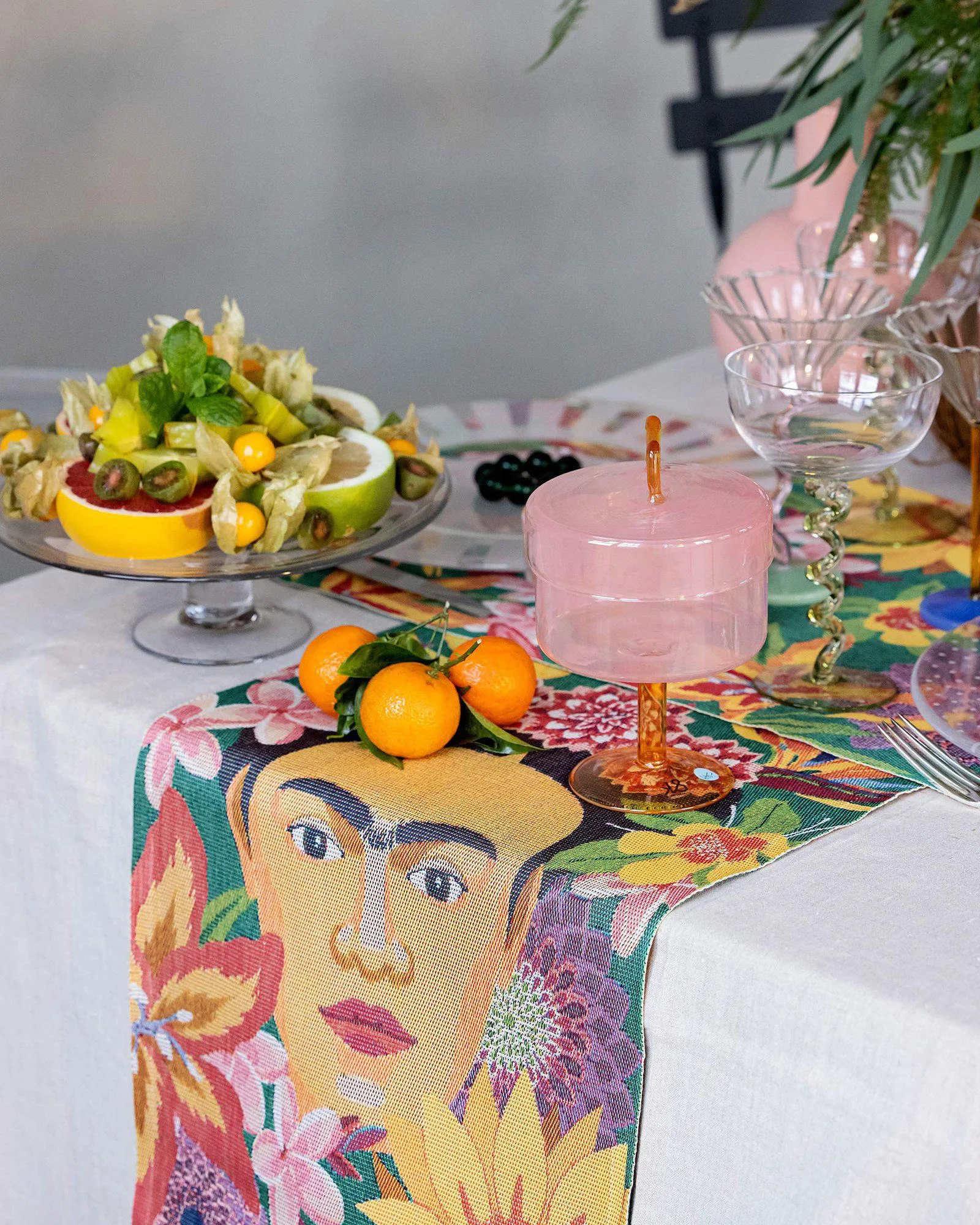 Flores keukenhanddoek 35x50 cm, Multi Ekelund Linneväveri