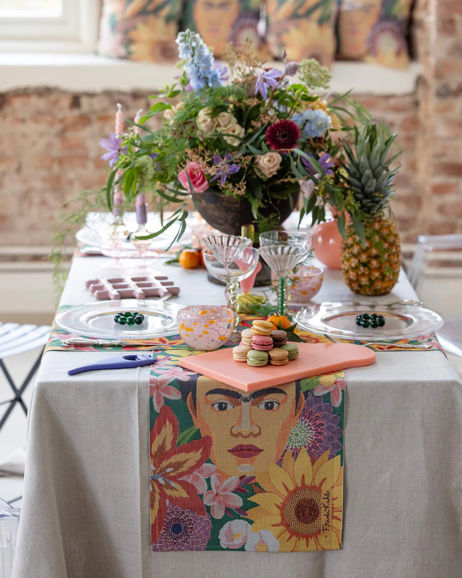 Flores keukenhanddoek 35x50 cm, Multi Ekelund Linneväveri