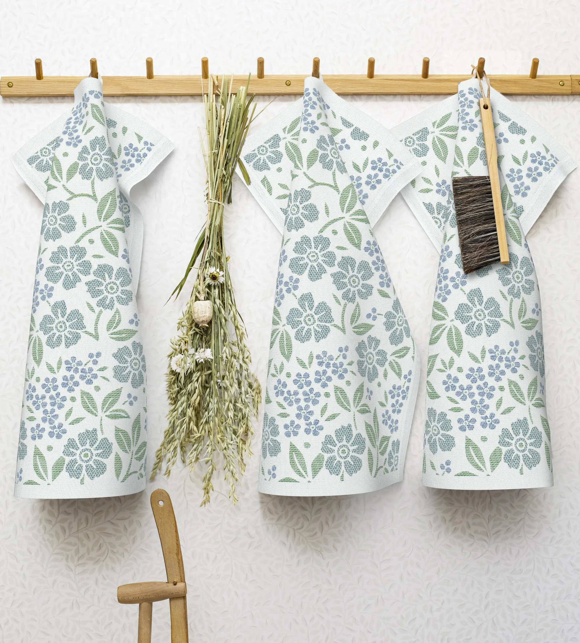 Förgätmigej keukenhanddoek 35x50 cm, Lichtblauw Ekelund Linneväveri