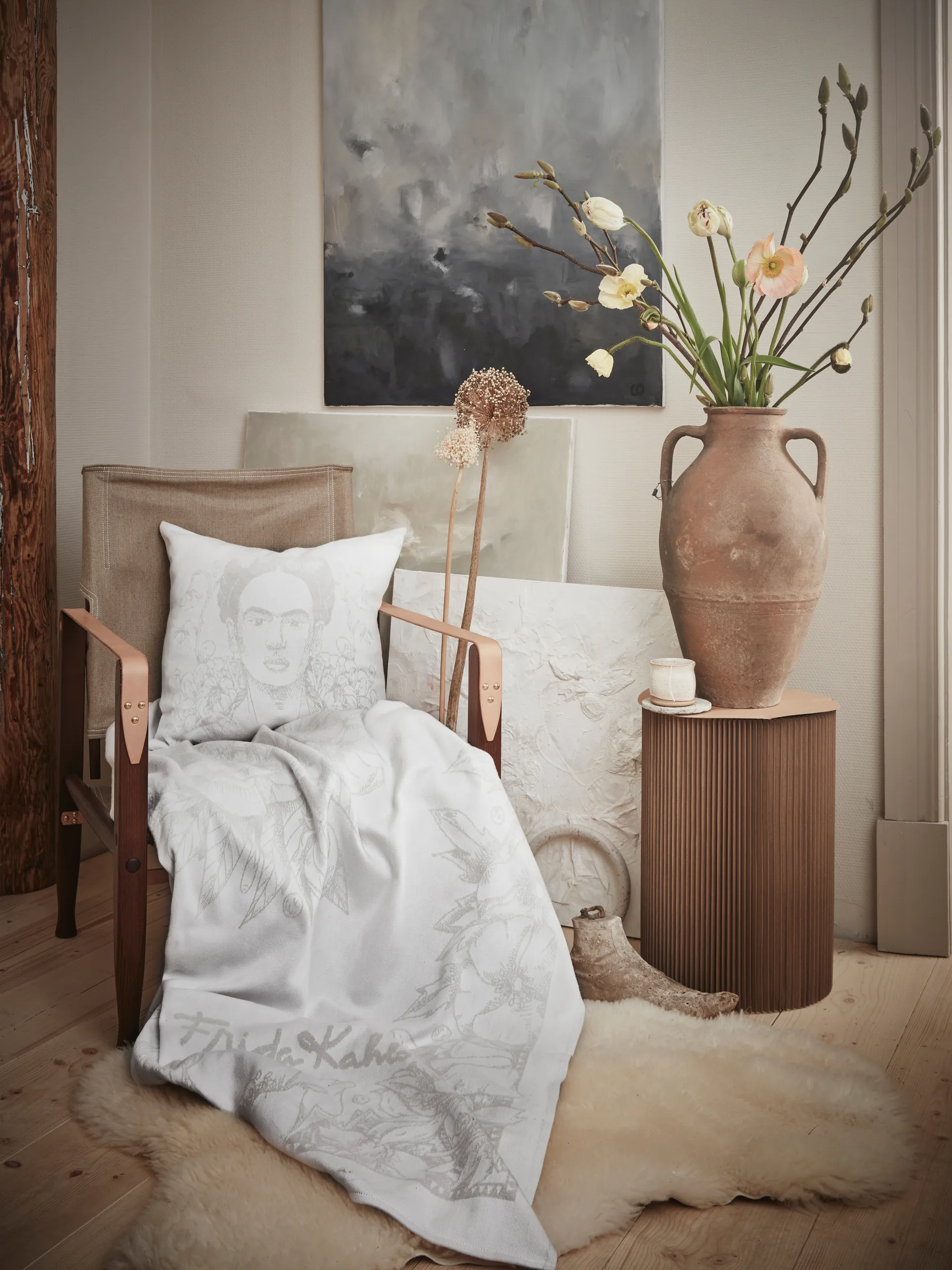 Frida Kahlo deken 140x170 cm, Belleza Ekelund Linneväveri