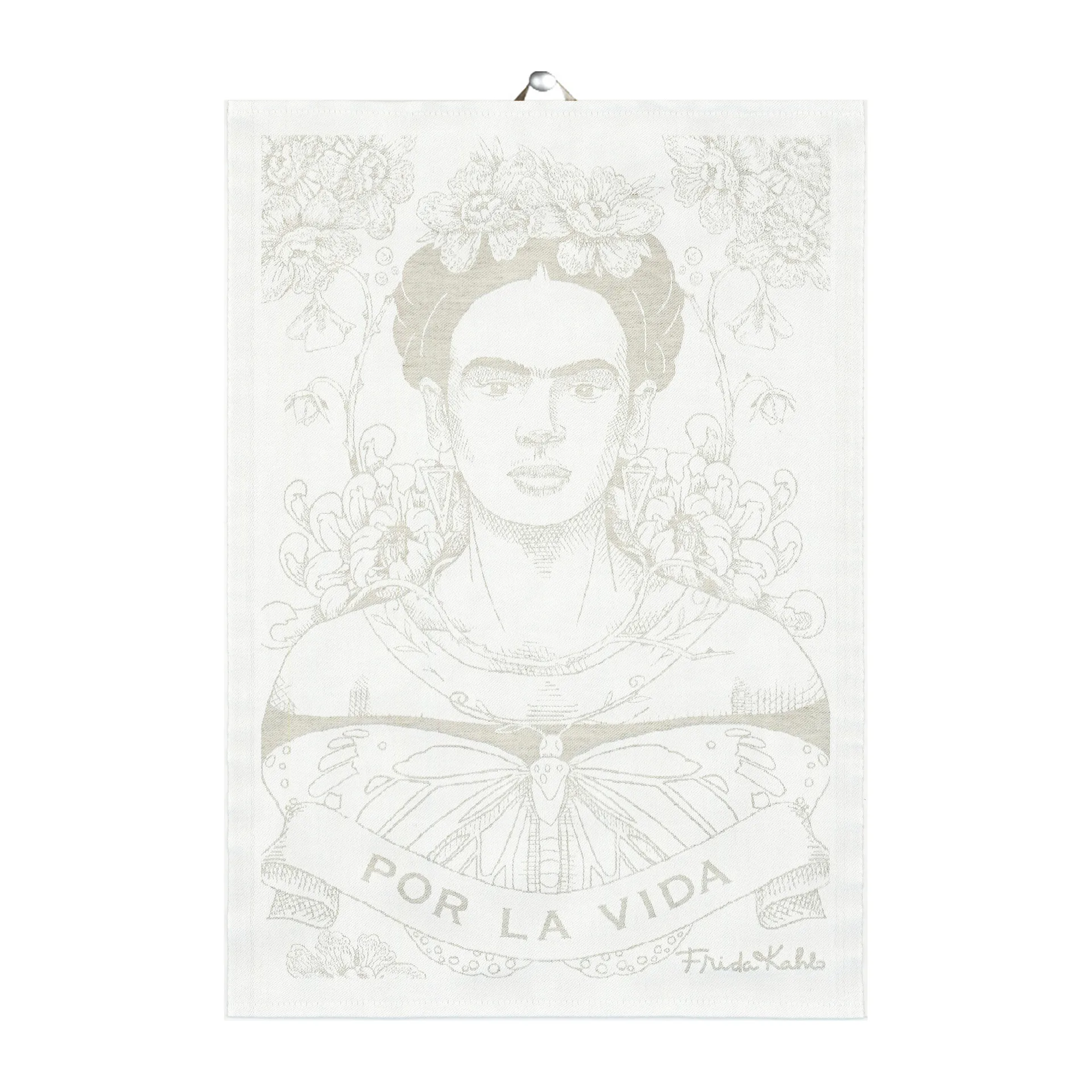 Frida Kahlo keukenhanddoek 35x50 cm, Belleza Ekelund Linneväveri