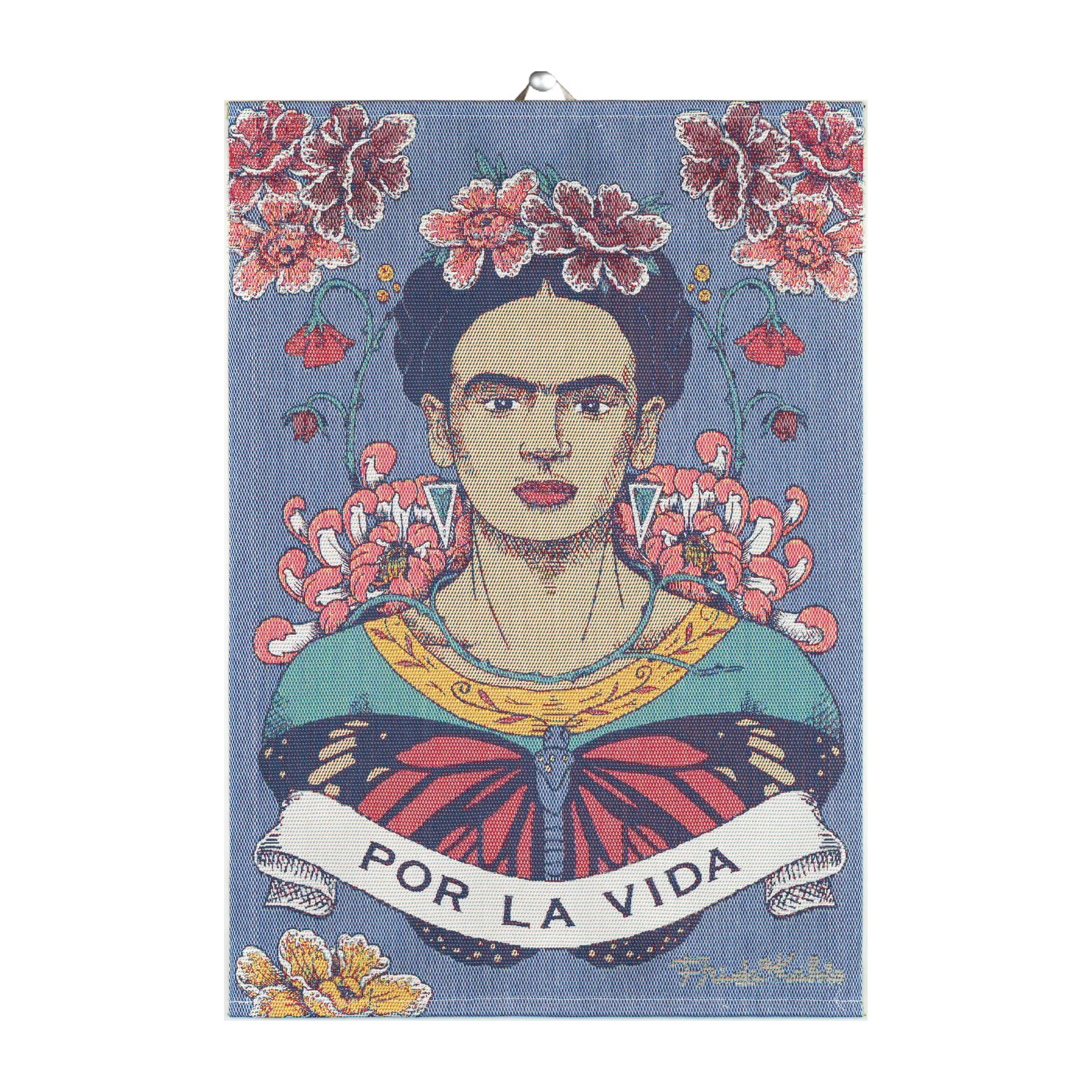 Frida Kahlo keukenhanddoek 35x50 cm, Vida Ekelund Linneväveri