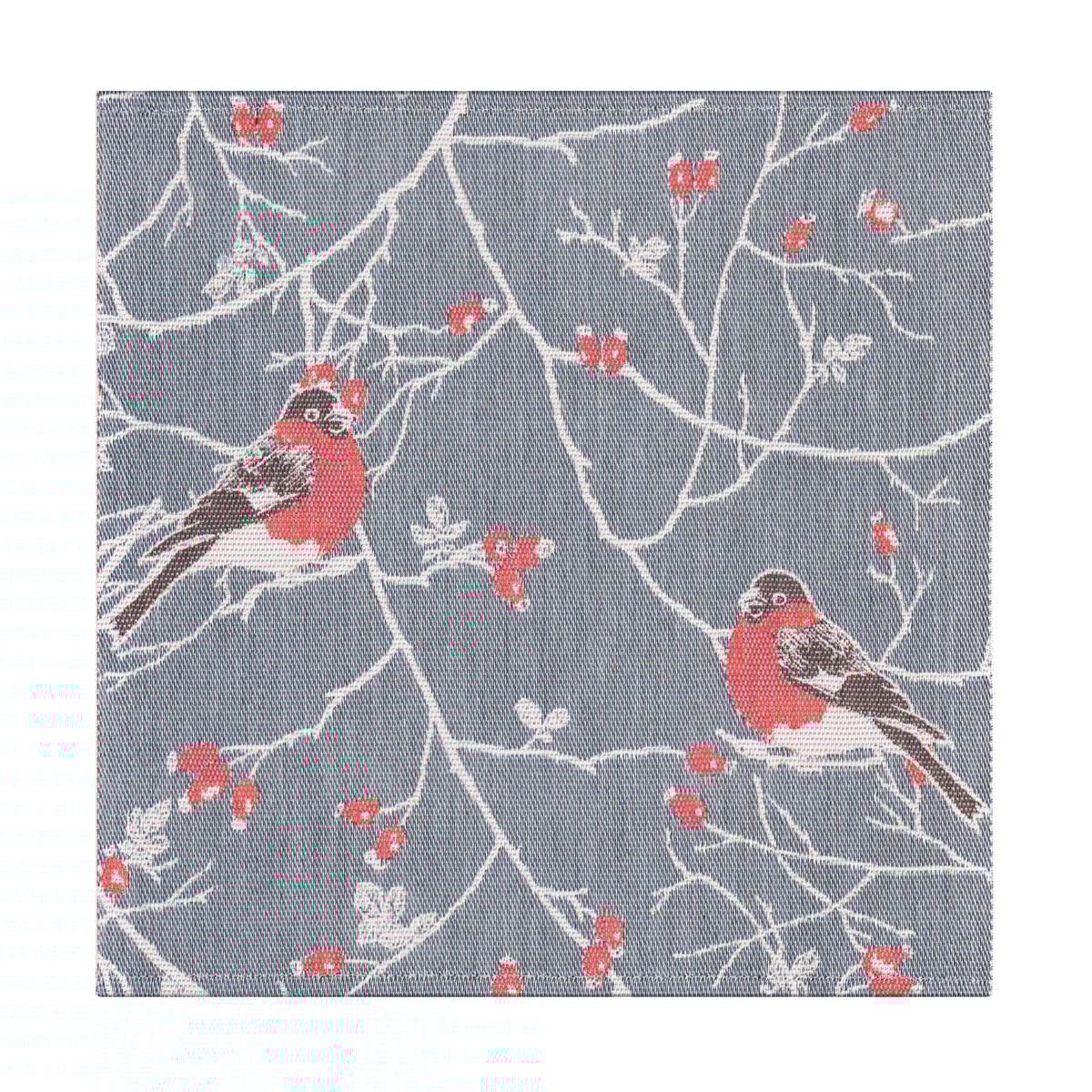 Ekelund Linneväveri Frostkvist servet 35x35 cm Grijs-rood