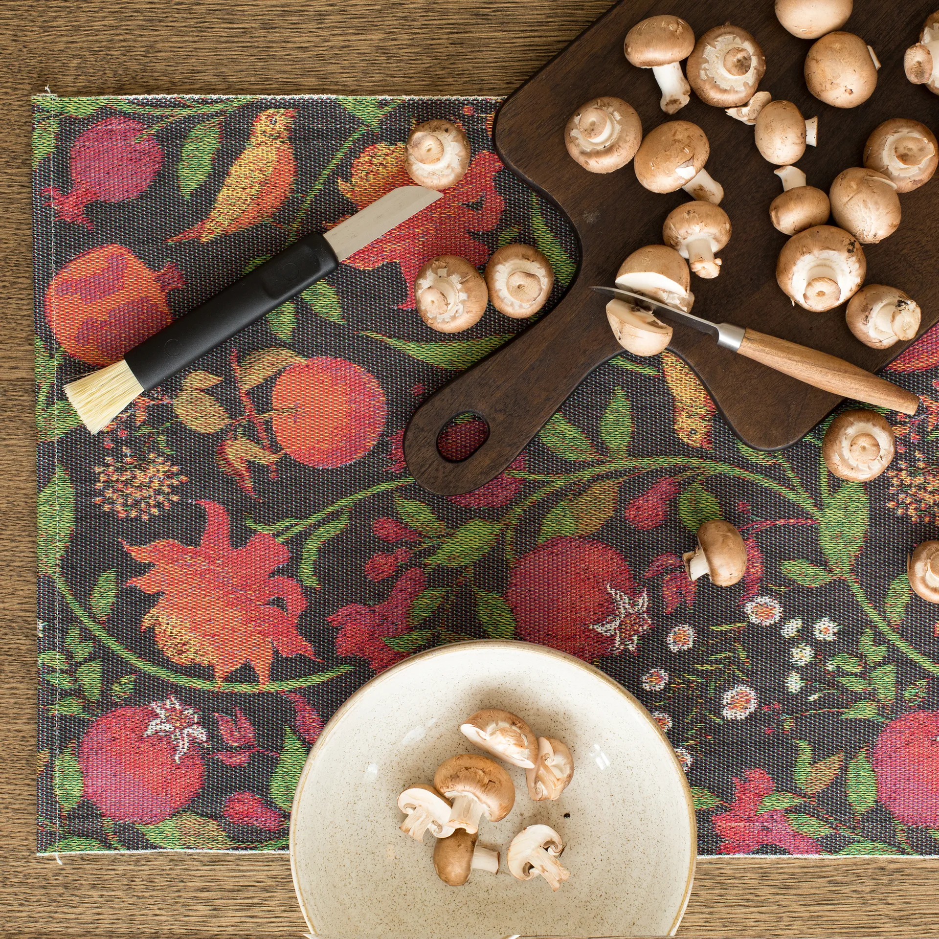 Fruktrik placemat 35x48 cm, Multi Ekelund Linneväveri