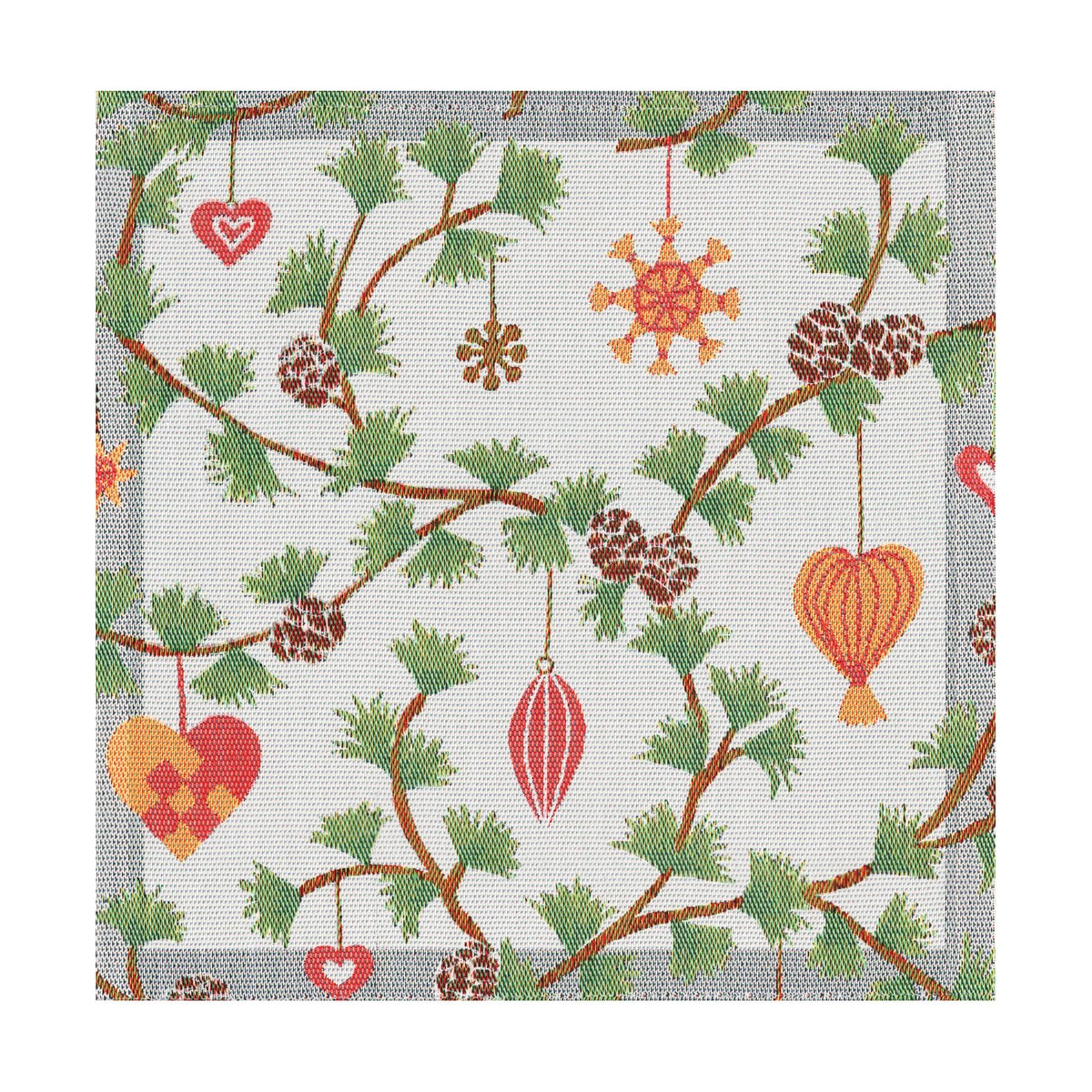 Ekelund Linneväveri Julefröjd stoffen servet 35x35 cm Multi