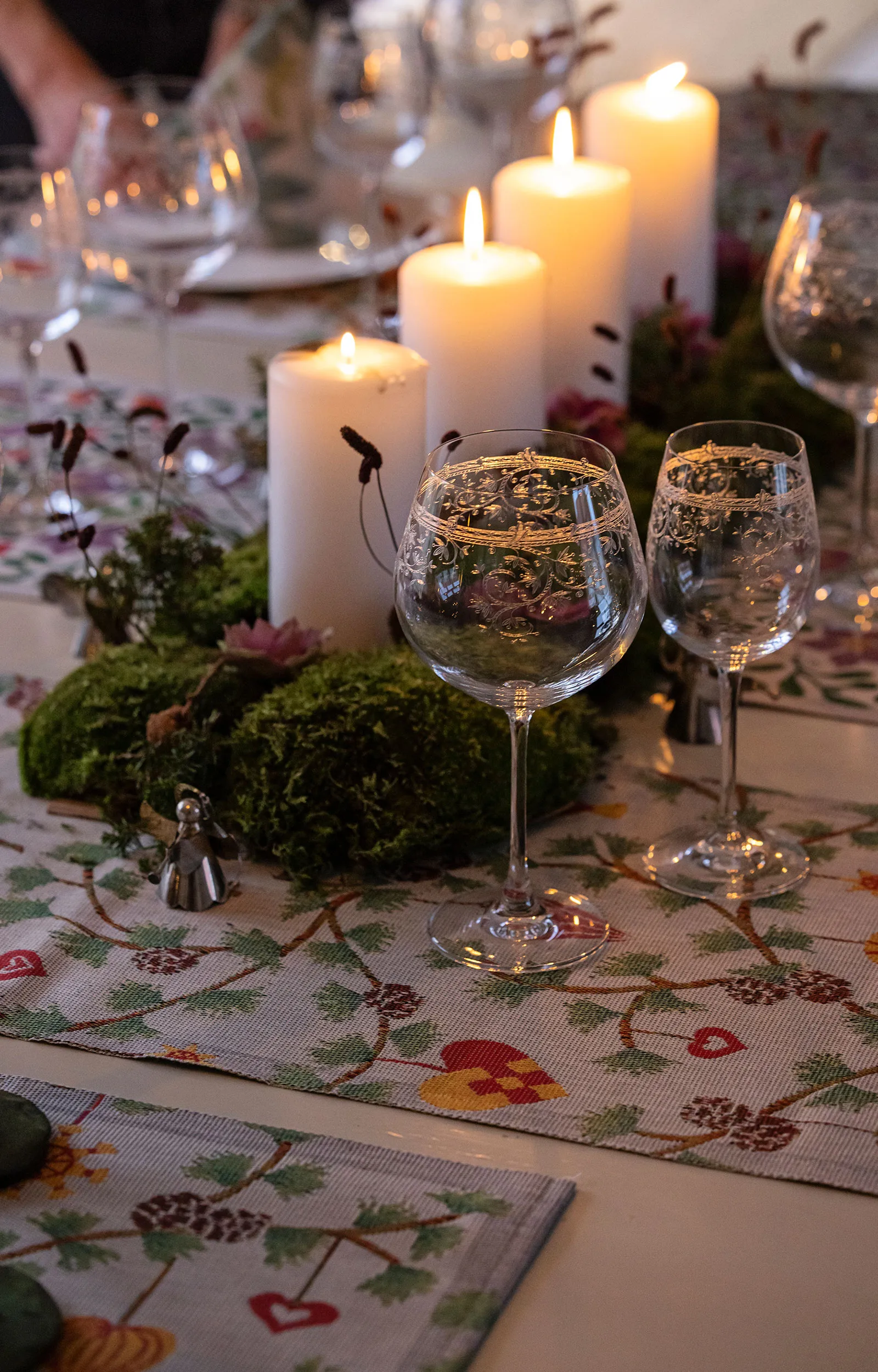 Julefröjd stoffen servet 35x35 cm, Multi Ekelund Linneväveri