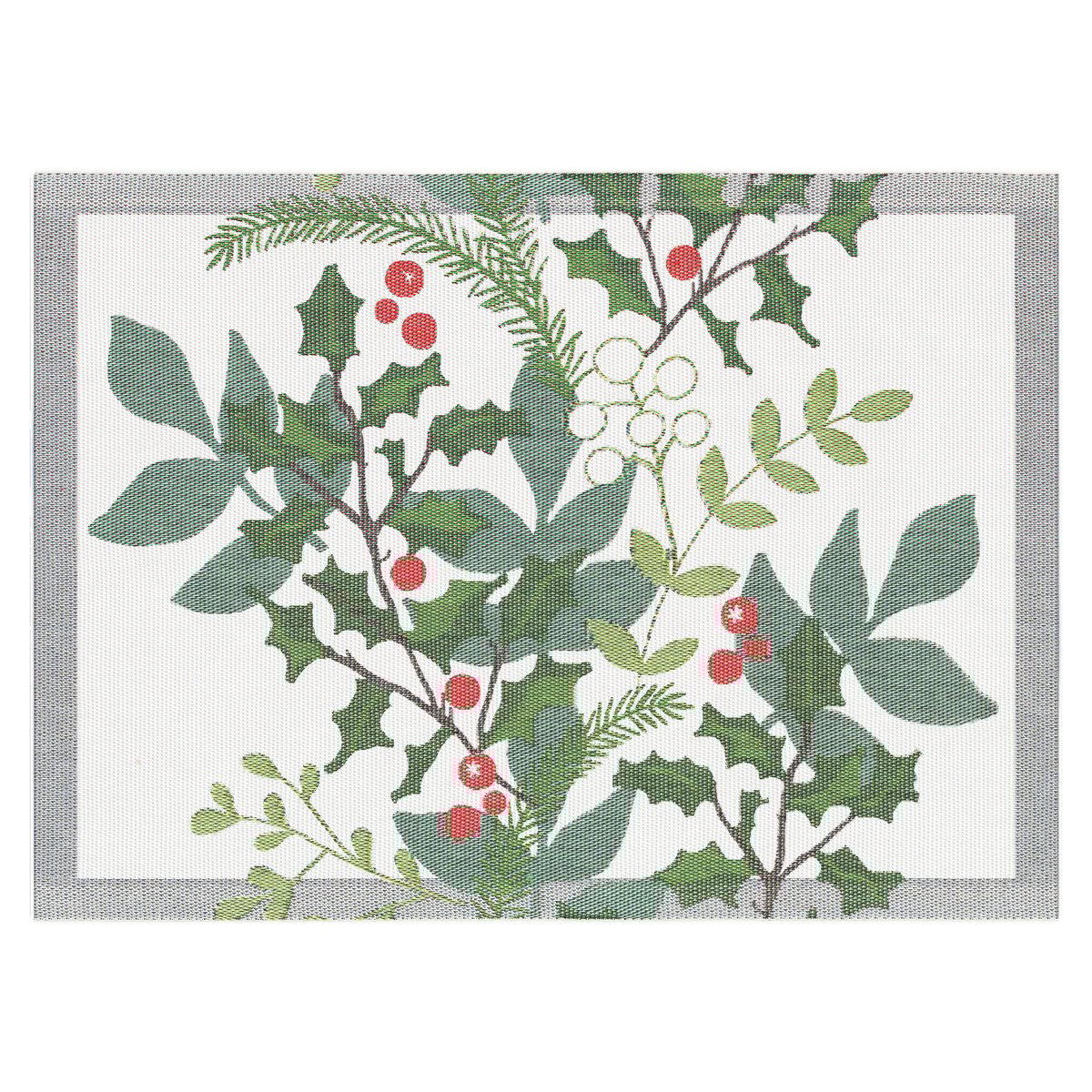 Ekelund Linneväveri Julia placemat 35x48 cm Wit-groen