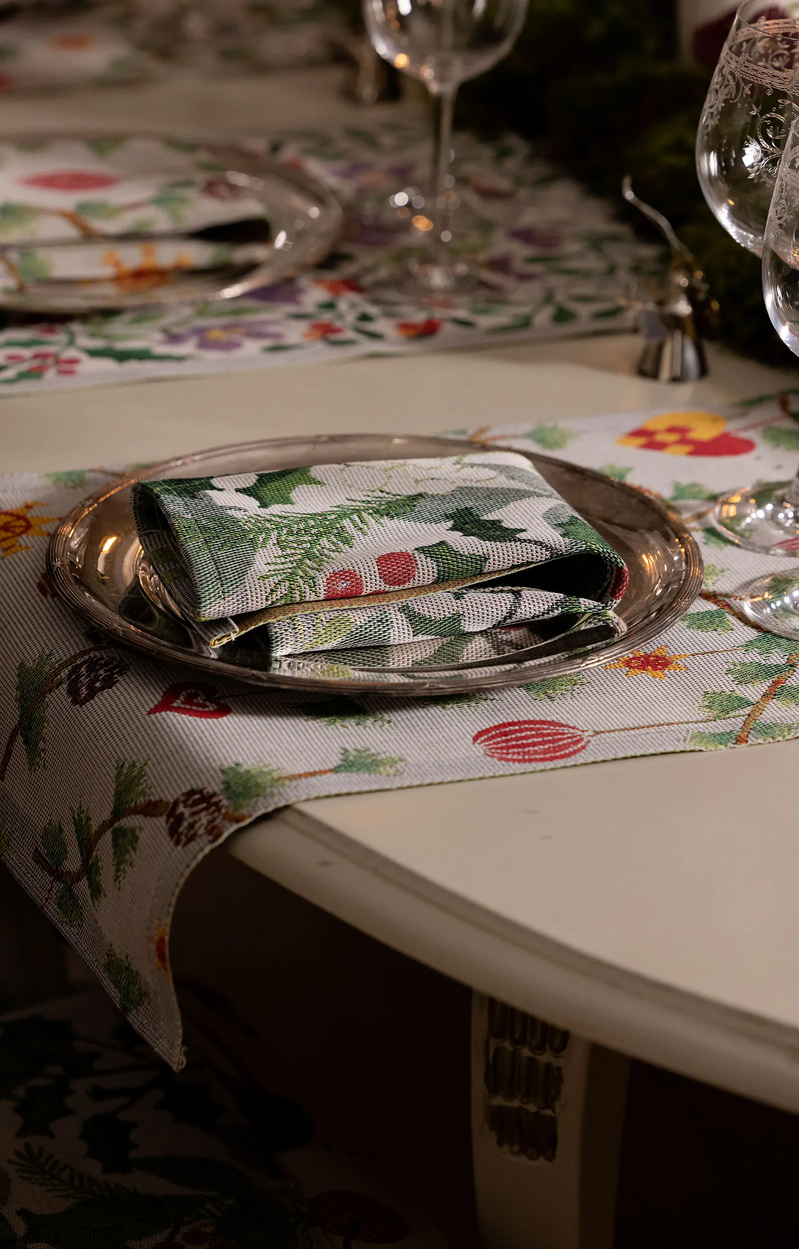 Julnatt theedoek 35x50 cm, Zwart Ekelund Linneväveri