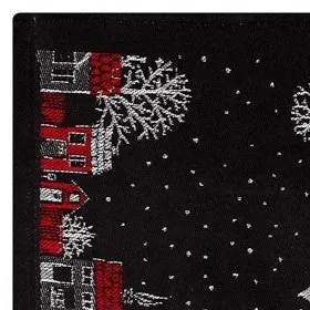 Julstad tafelloper, zwart Ekelund Linneväveri