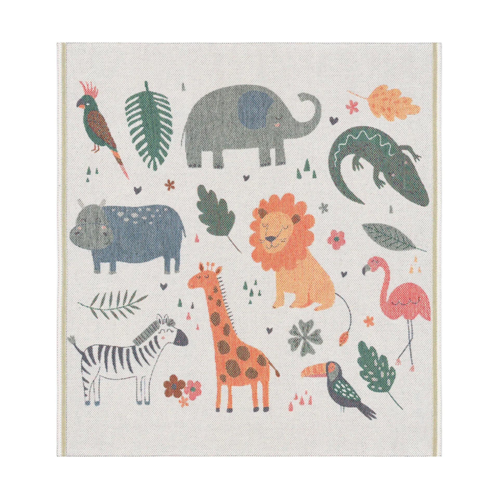 Jungledieren babydeken 70x75 cm, Multi Ekelund Linneväveri