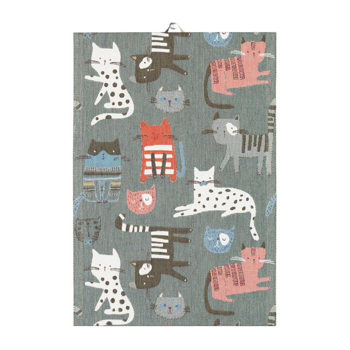 Katten keukenhanddoek 35x50 cm, Grijs Ekelund Linneväveri
