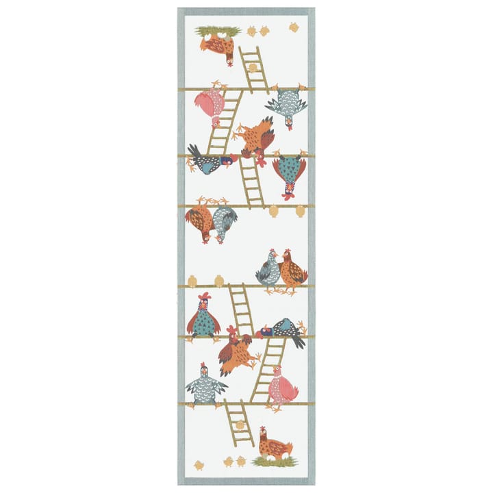 Kippenhok tafelloper 35x120 cm - Multi - Ekelund Linneväveri