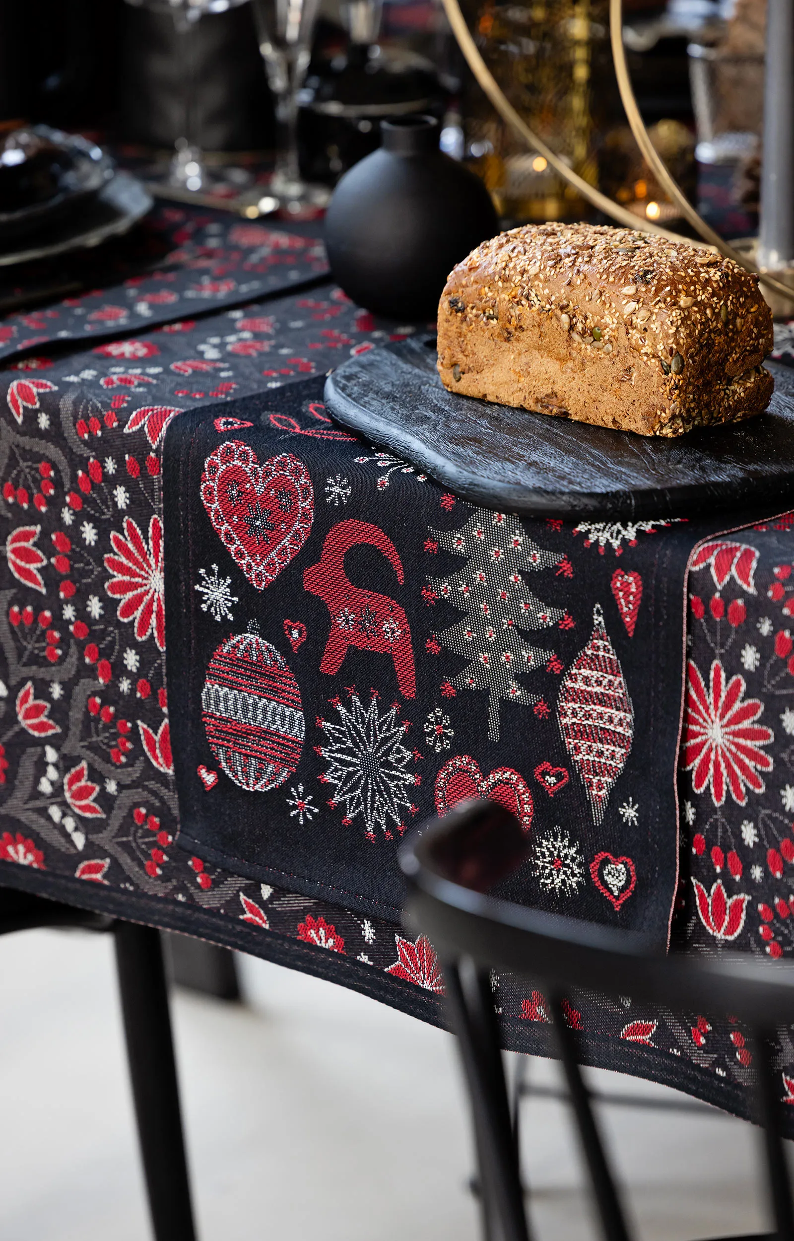 Koltrast stoffen servet 35x35 cm, Multi Ekelund Linneväveri