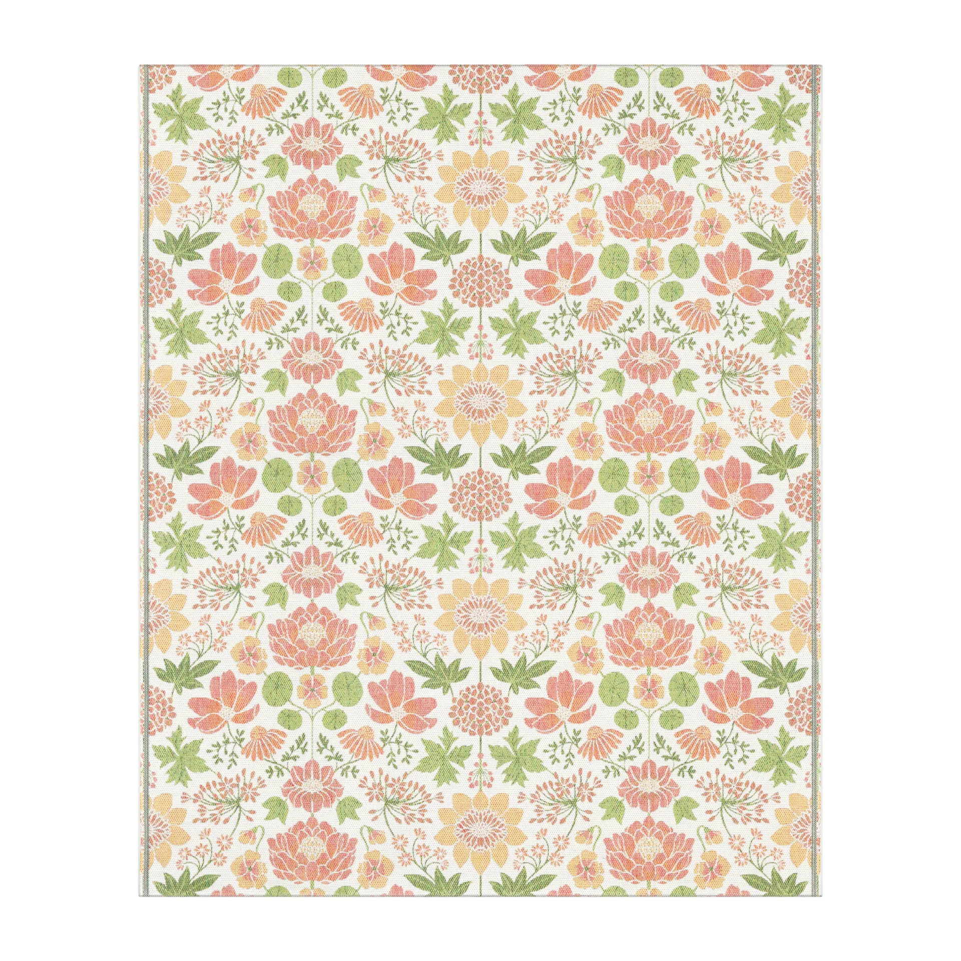 Krasse katoenen deken 140x170 cm, Oranje Ekelund Linneväveri