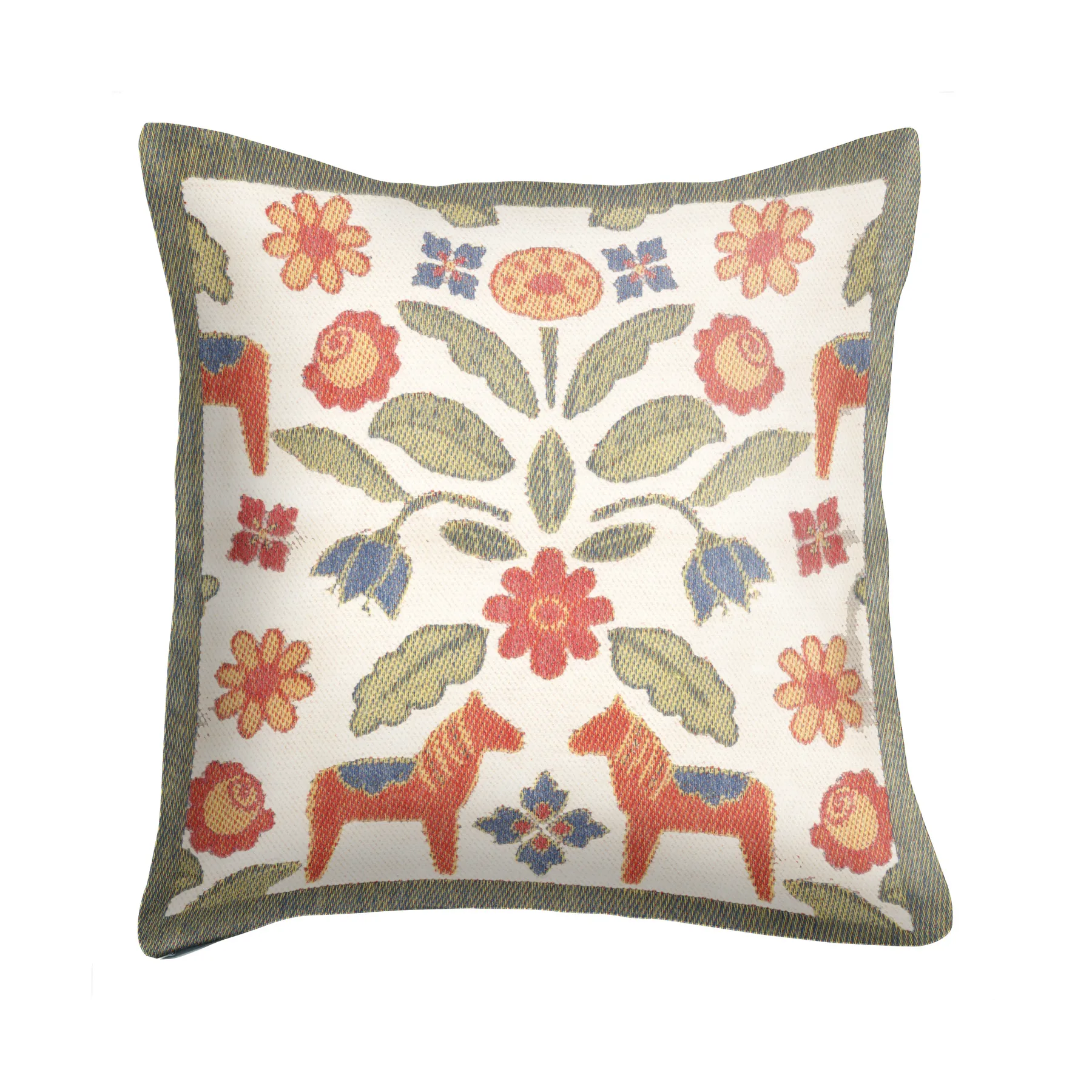 Kurbitsblom kussensloop 40x40 cm, Multi Ekelund Linneväveri