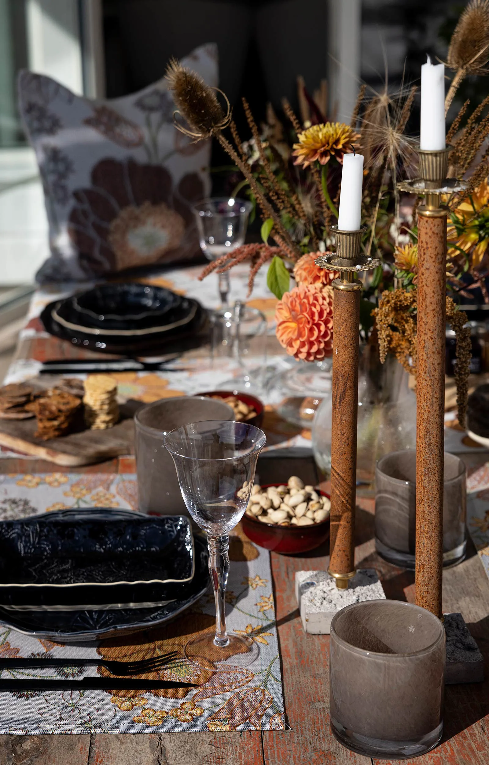 Kvällsblom kussenhoes 40x40 cm, Multi Ekelund Linneväveri