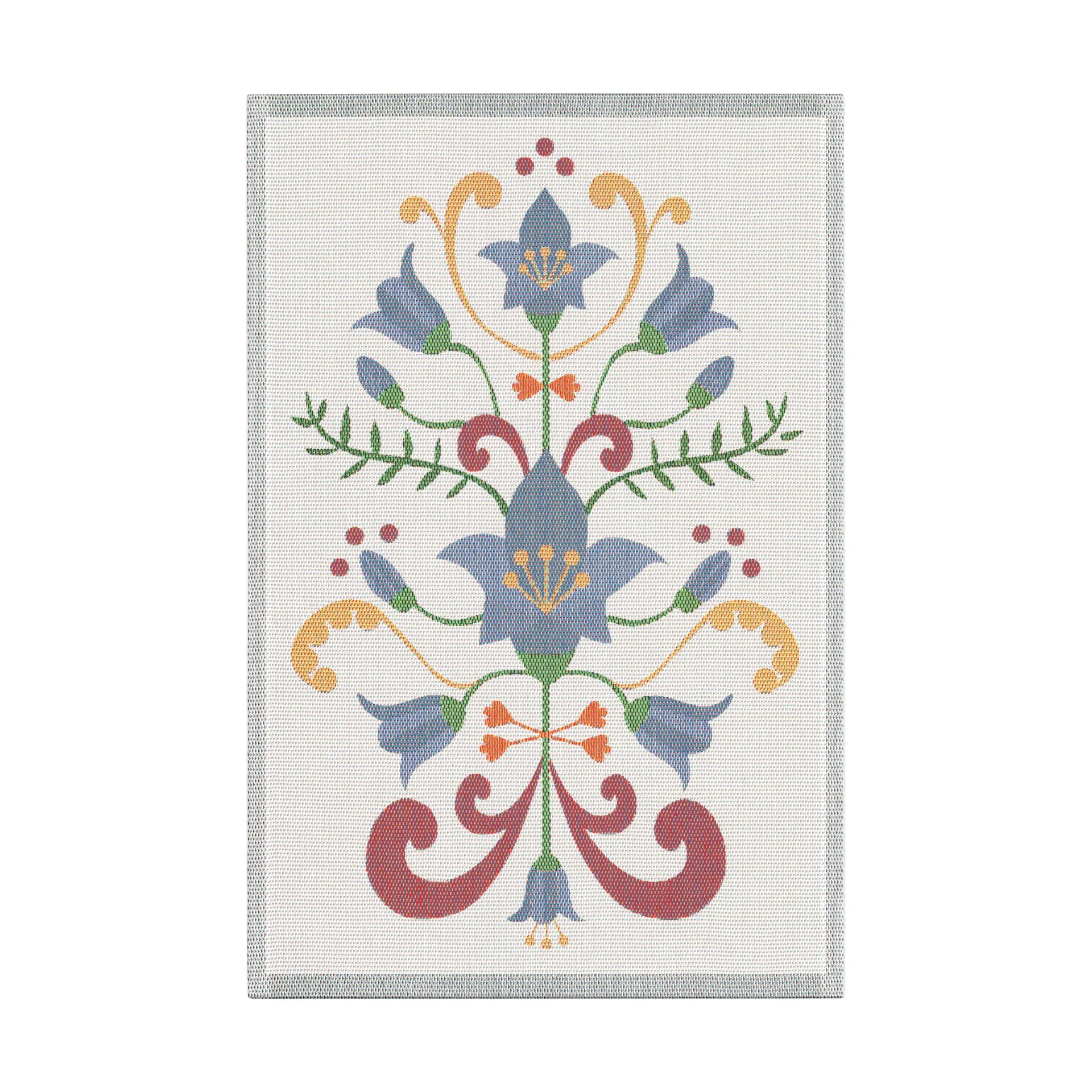 Lindas blåklocka keukenhanddoek 40x60 cm, Blauw-grijs Ekelund Linneväveri