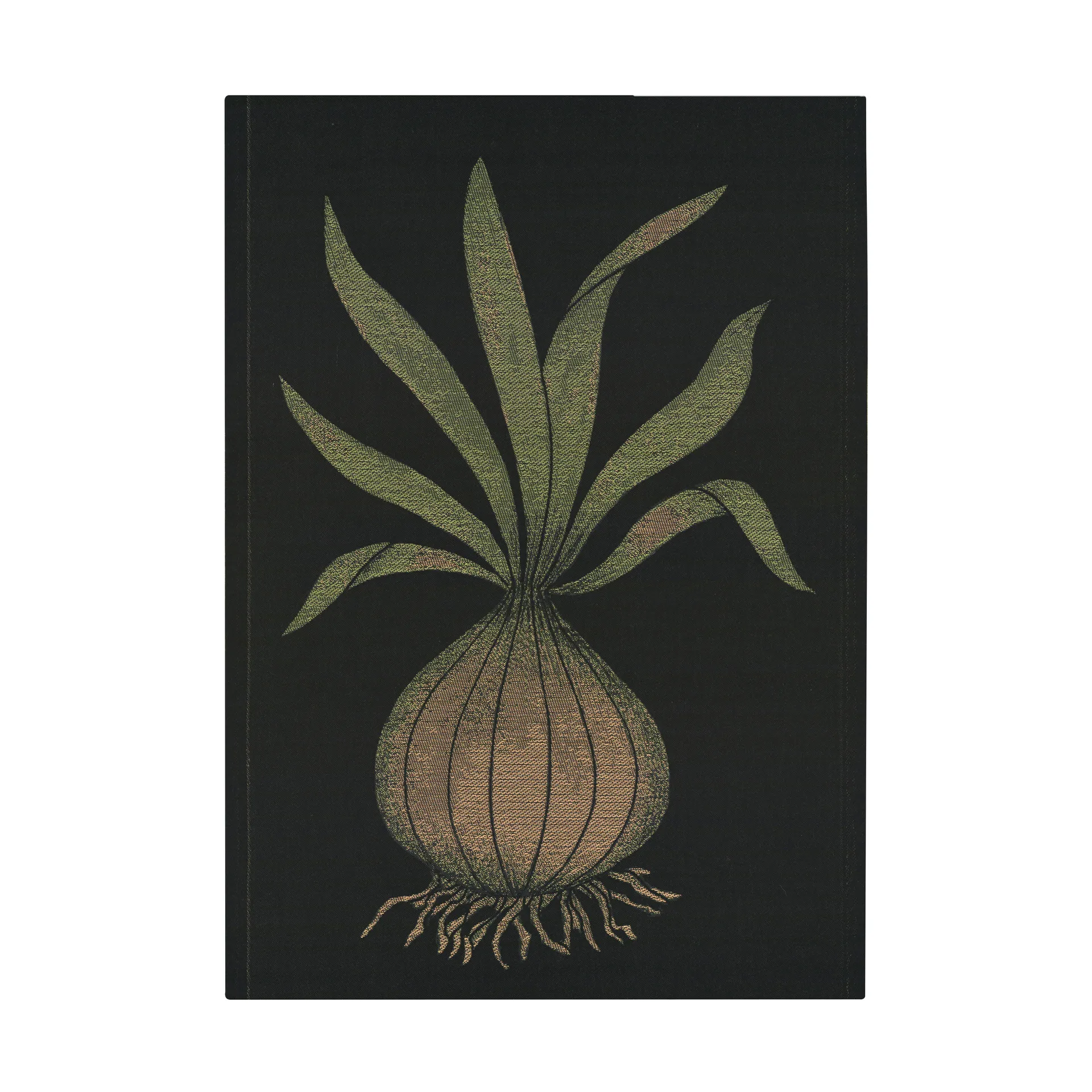 Lök keukenhanddoek 48x70 cm, Zwart-donkergeel Ekelund Linneväveri