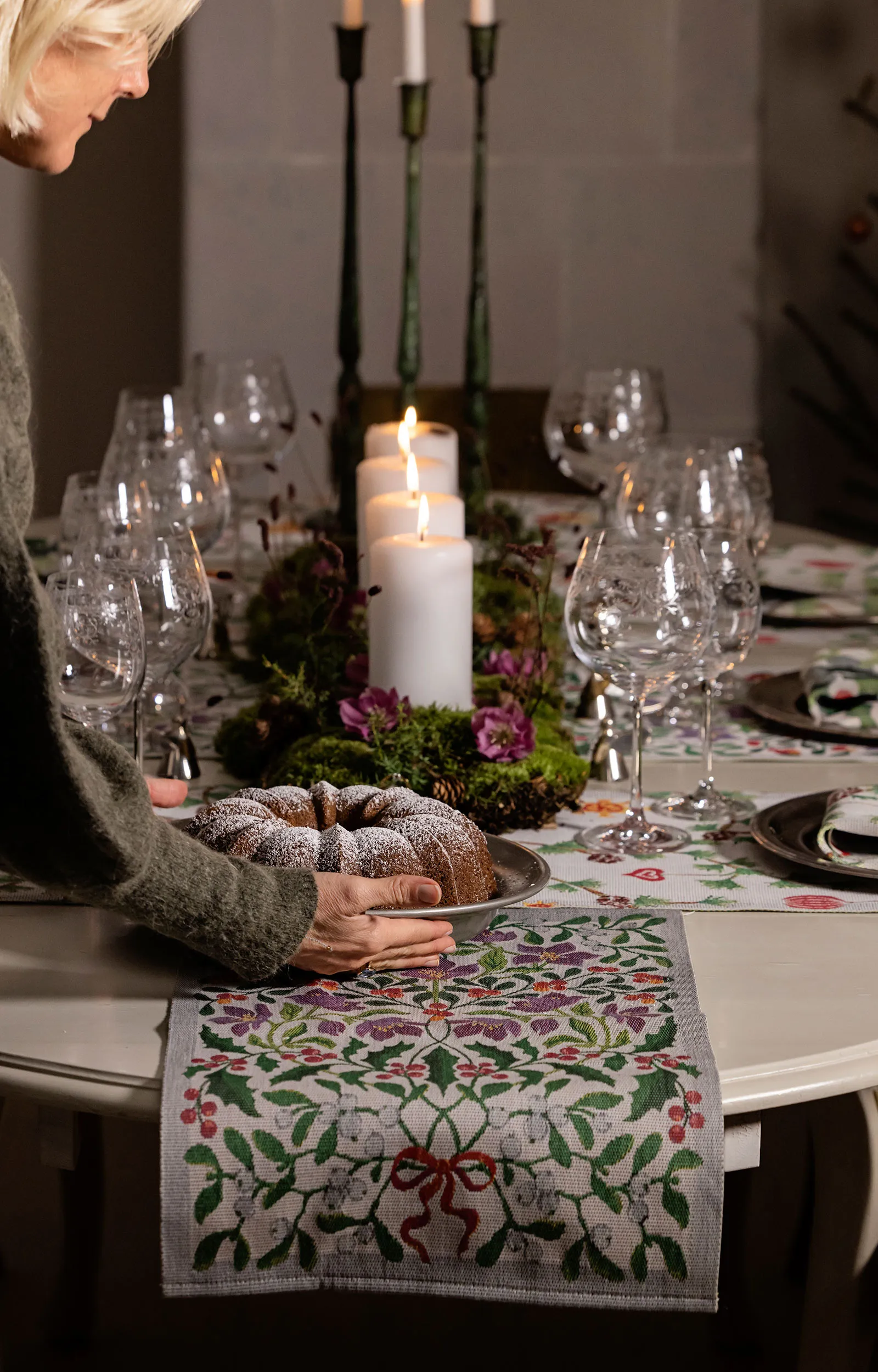 Mistelkvist theedoek 35x50 cm, Multi Ekelund Linneväveri