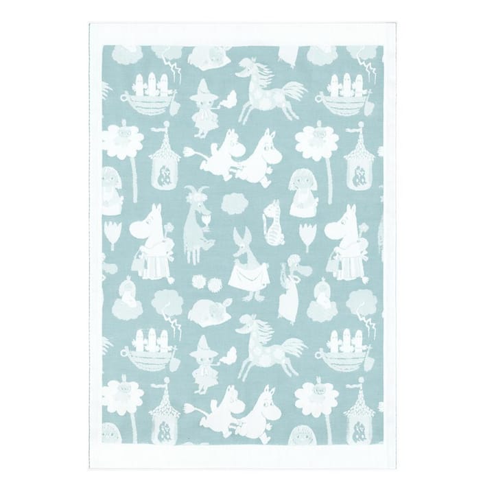 Moomin Valley kinderdeken, blauw Ekelund Linneväveri