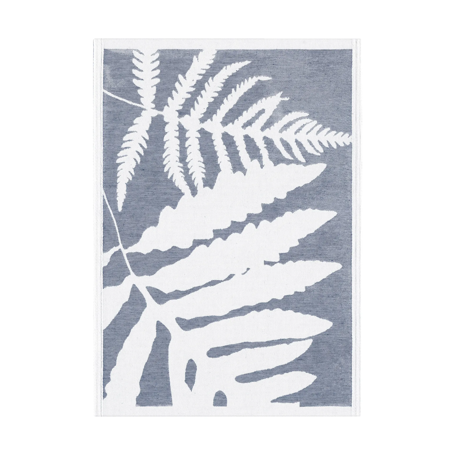 Ormbunkar keukenhanddoek 50x70 cm, Blauw-wit Ekelund Linneväveri