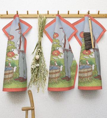 Pettson & Findus keukenhanddoek - Findus badar - Ekelund Linneväveri