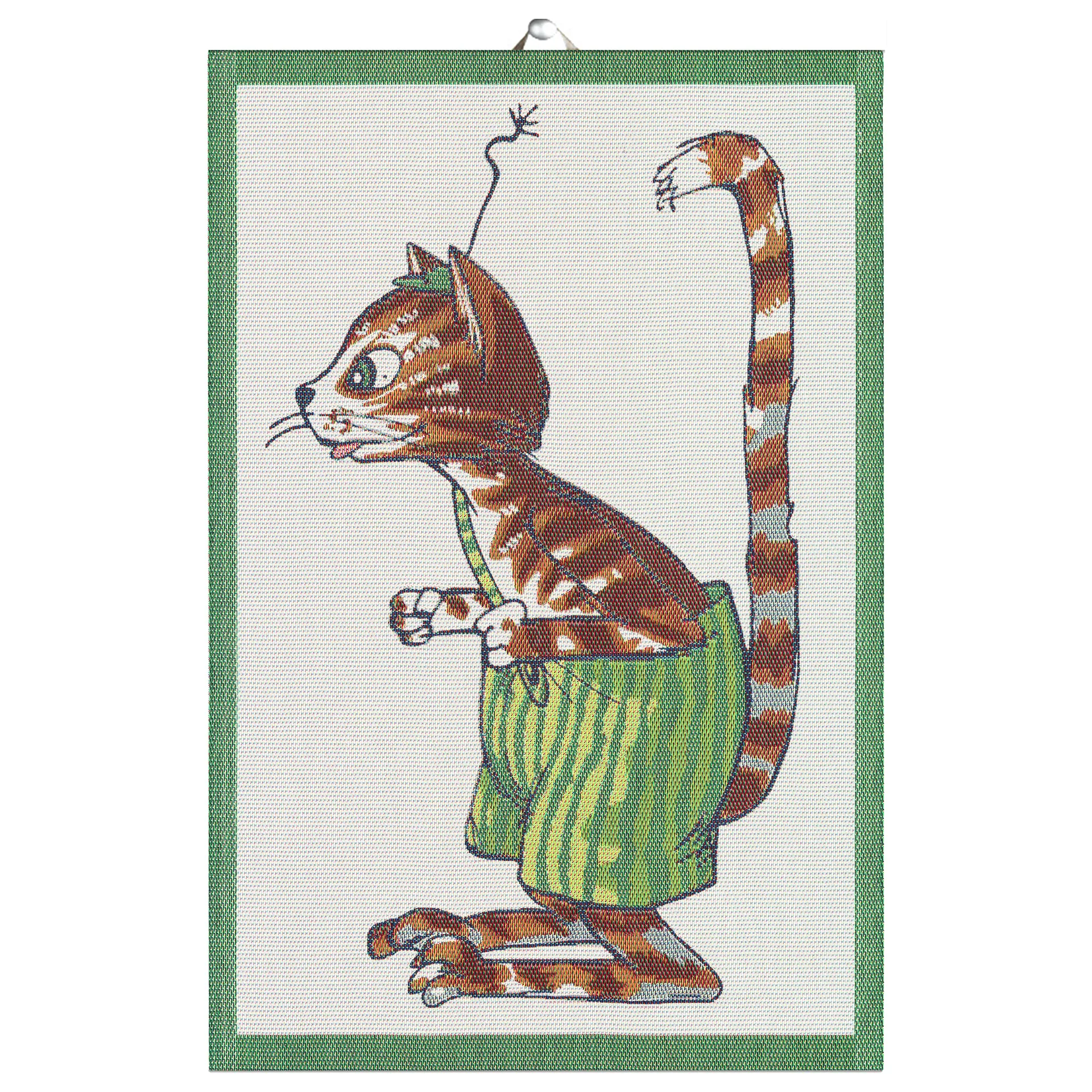 Pettson & Findus keukenhanddoek, Findus Ekelund Linneväveri