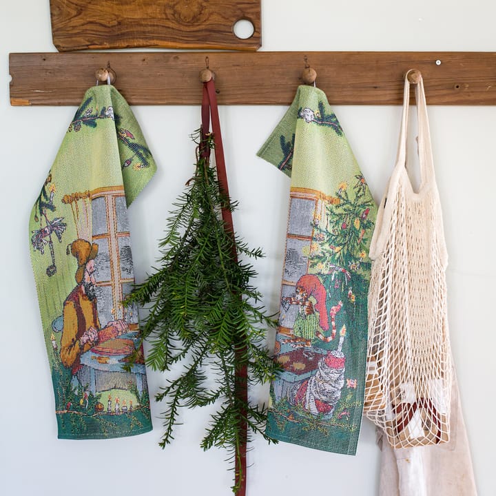 Pettson & Findus keukenhanddoek, Kerstknutselwerk Ekelund Linneväveri