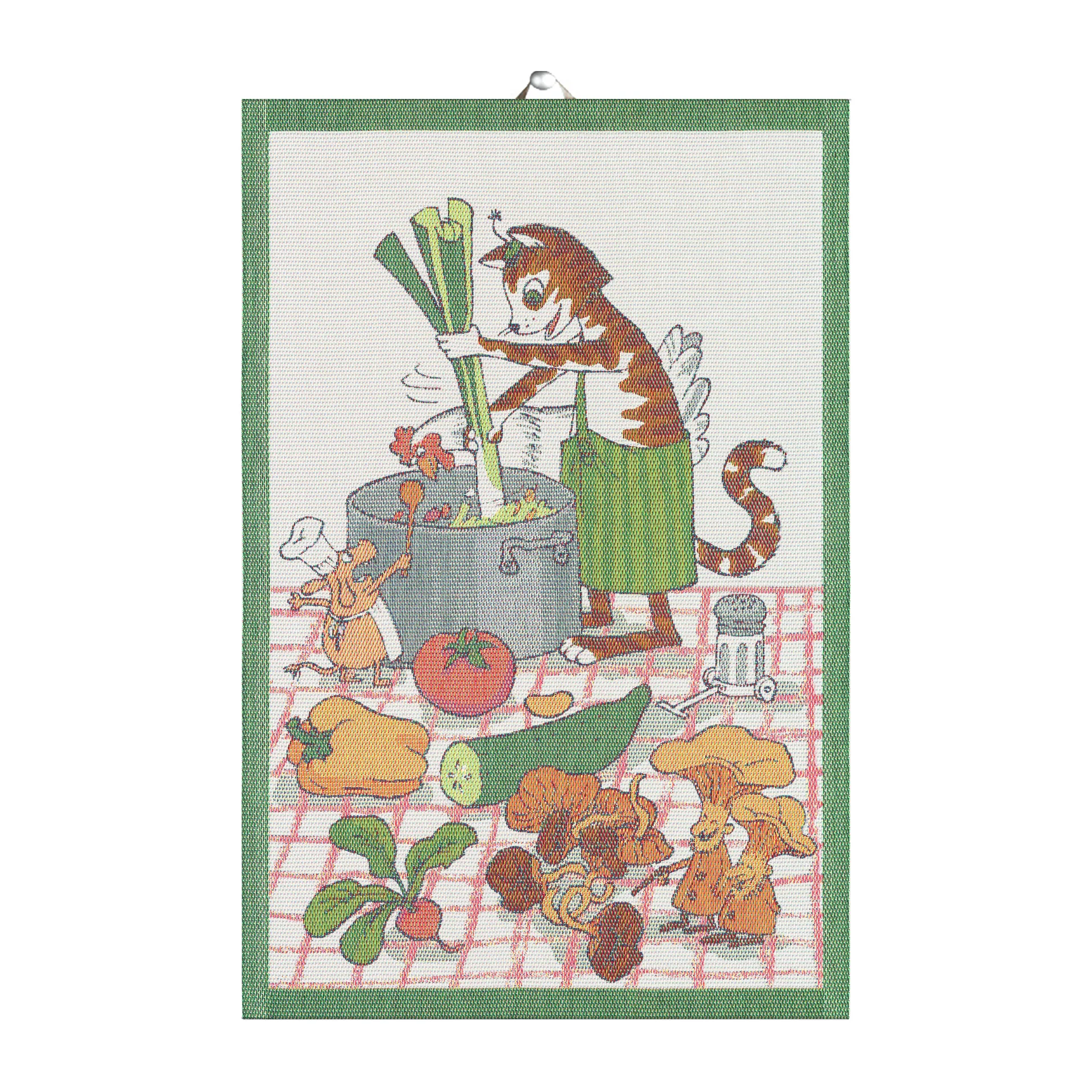 Pettson & Findus keukenhanddoek, Koken Ekelund Linneväveri