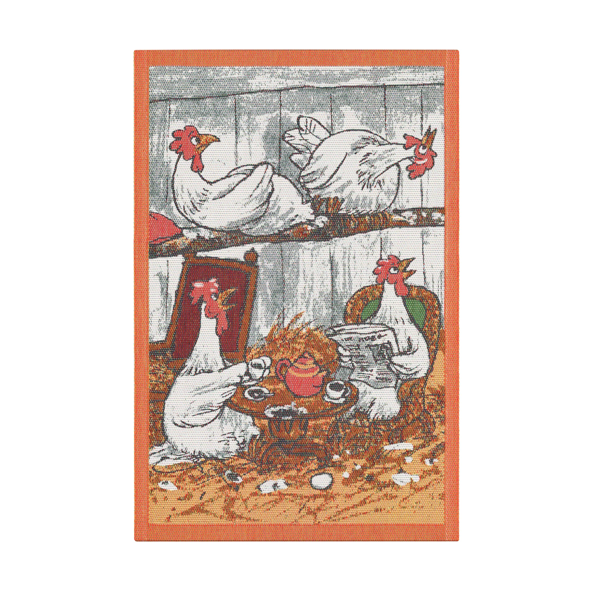 Pettson & Findus keukenhanddoek multi 40x60 cm, Koffiekransje Ekelund Linneväveri