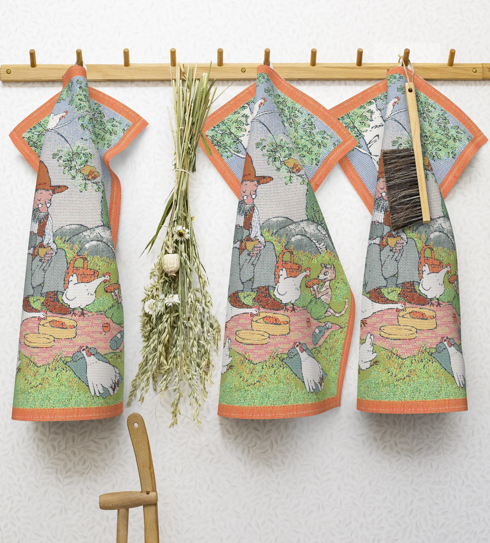 Pettson & Findus keukenhanddoek, Picknick Ekelund Linneväveri