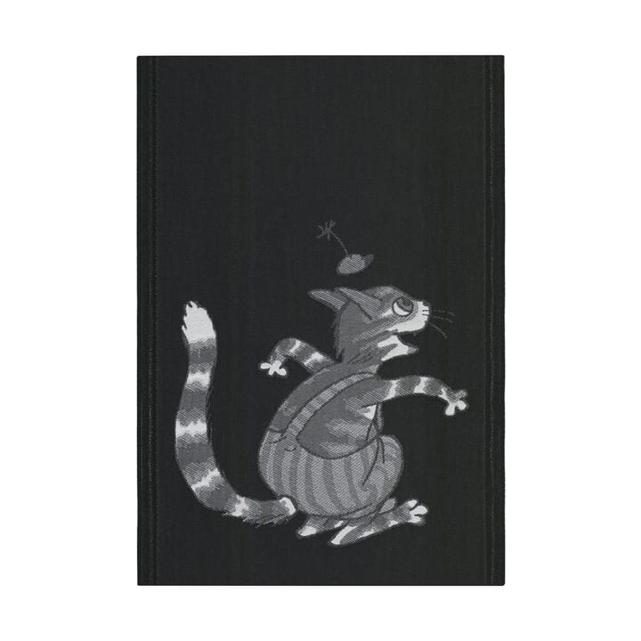 Pettson & Findus keukenhanddoek zwart-wit 35x50 cm, Stout Ekelund Linneväveri