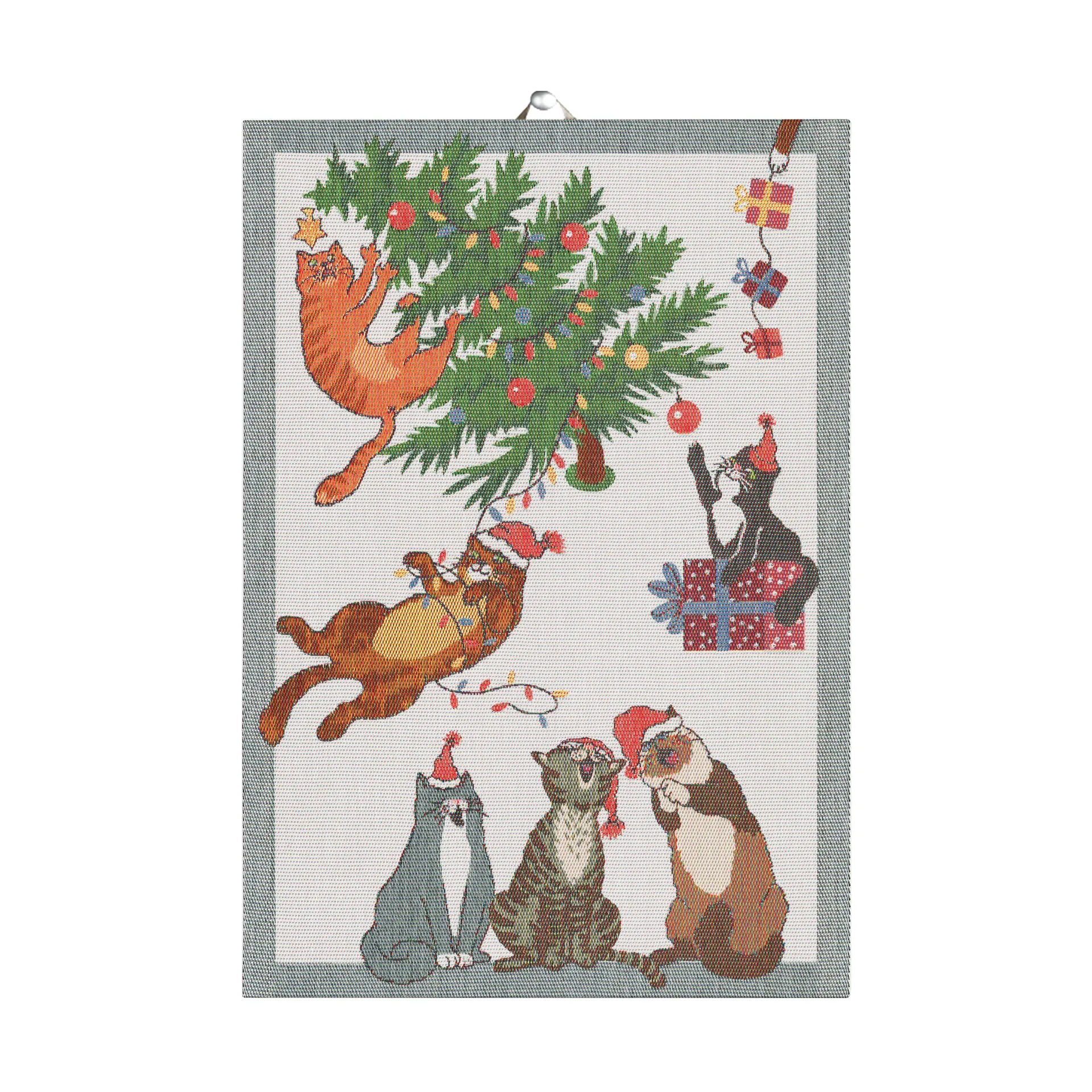 Purr-fect Christmas keukenhanddoek 35x50 cm, Multi Ekelund Linneväveri