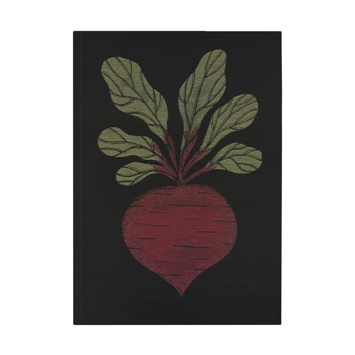 Rödbeta keukenhanddoek 48x70 cm - Zwart-rood - Ekelund Linneväveri