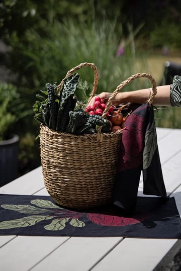 Rödbeta keukenhanddoek 48x70 cm - Zwart-rood - Ekelund Linneväveri