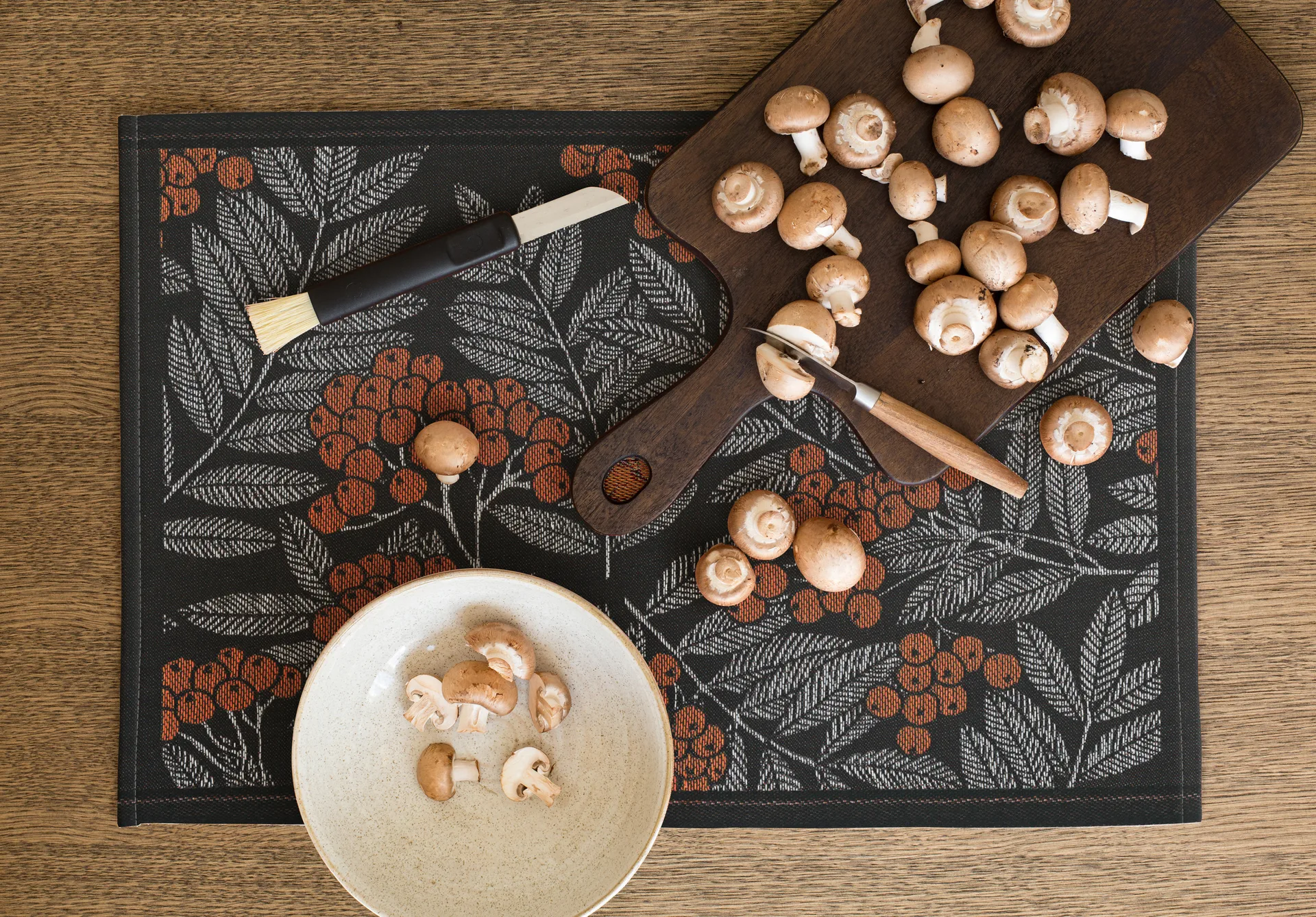 Rönnbärsblad placemat, 35x48 cm Ekelund Linneväveri