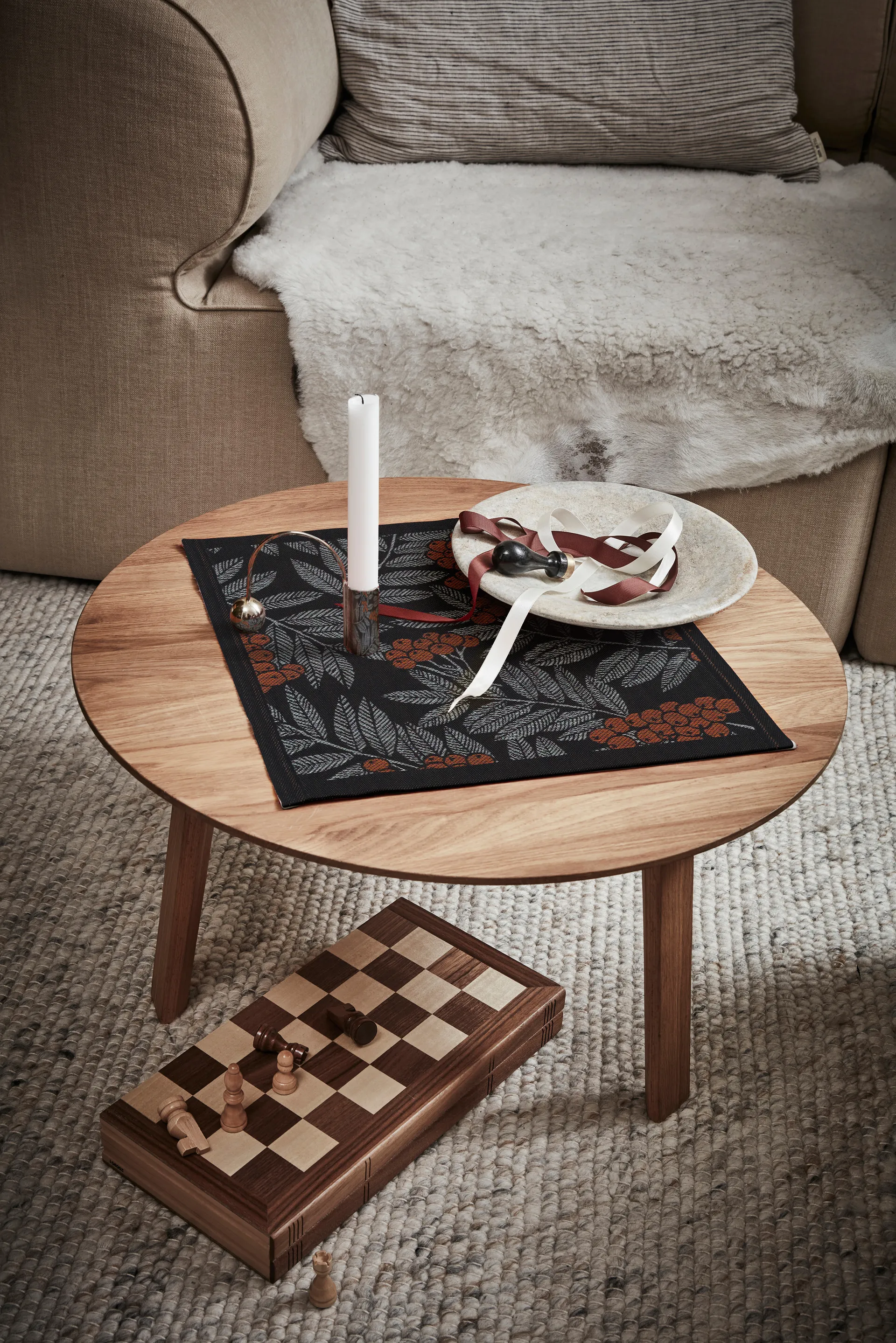 Rönnbärsblad servet, 35x35 cm Ekelund Linneväveri