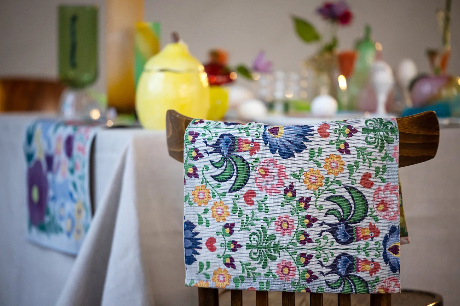 Rooster placemat 35x48 cm, Multi Ekelund Linneväveri