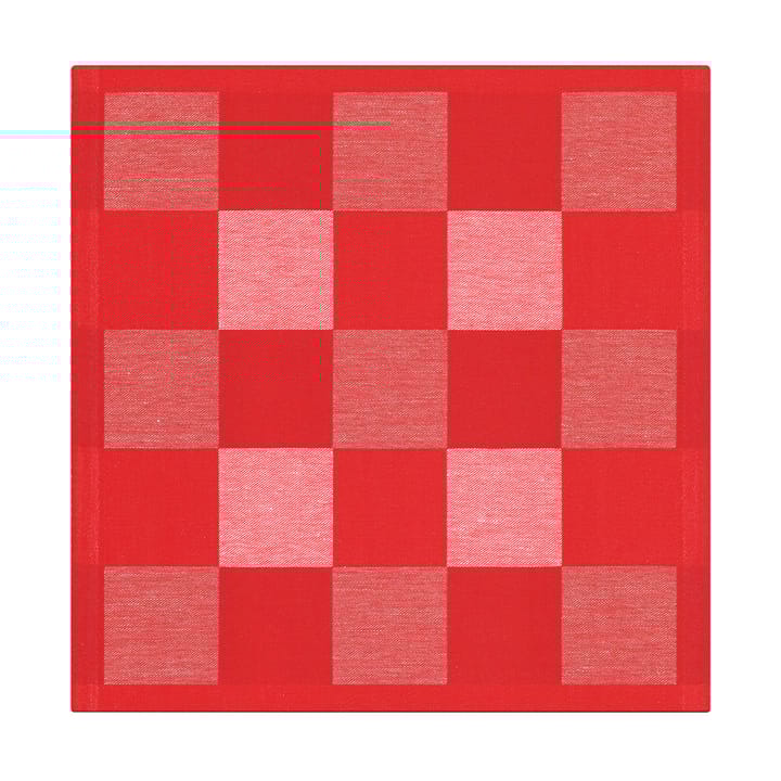 Schack servet rood - 35x35 cm - Ekelund Linneväveri