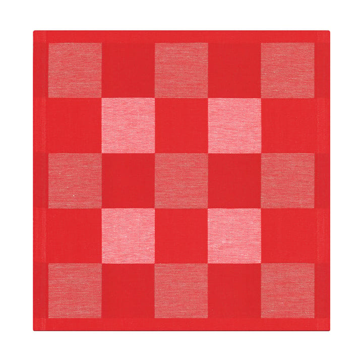 Schack servet rood - 35x35 cm - Ekelund Linneväveri