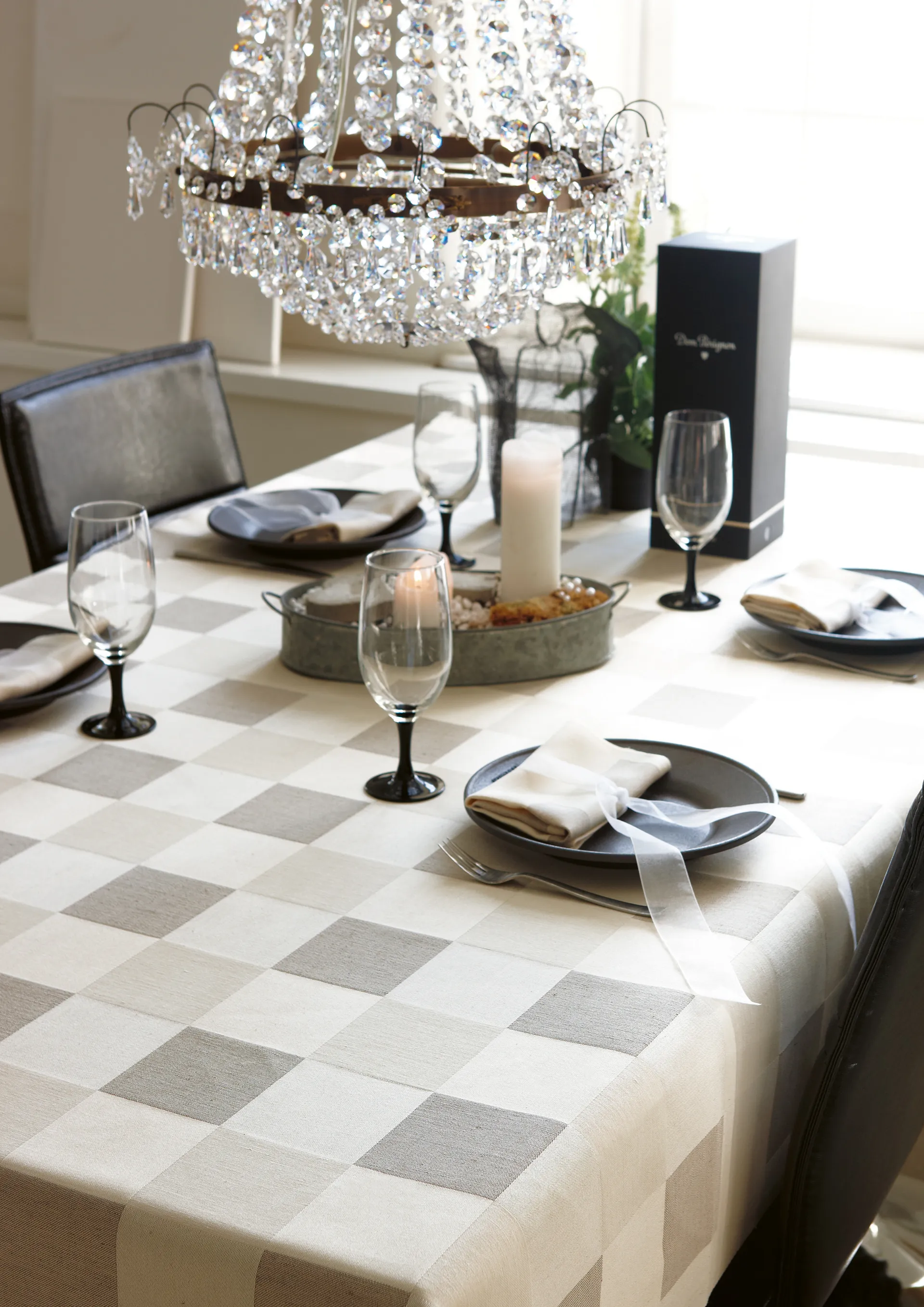 Schack tafelkleed, 150x210 cm Ekelund Linneväveri