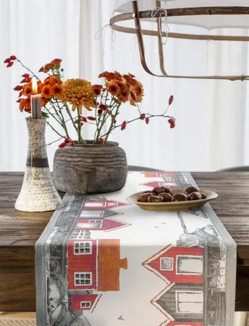 Skärgård tafelloper 35x120 cm - Multi - Ekelund Linneväveri