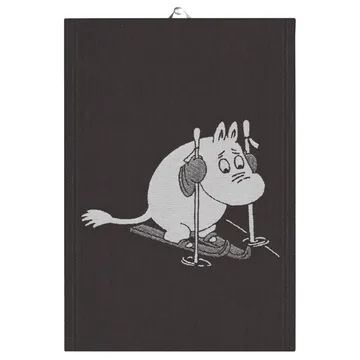 Skiing keukenhanddoek 35x50 cm - Zwart - Ekelund Linneväveri