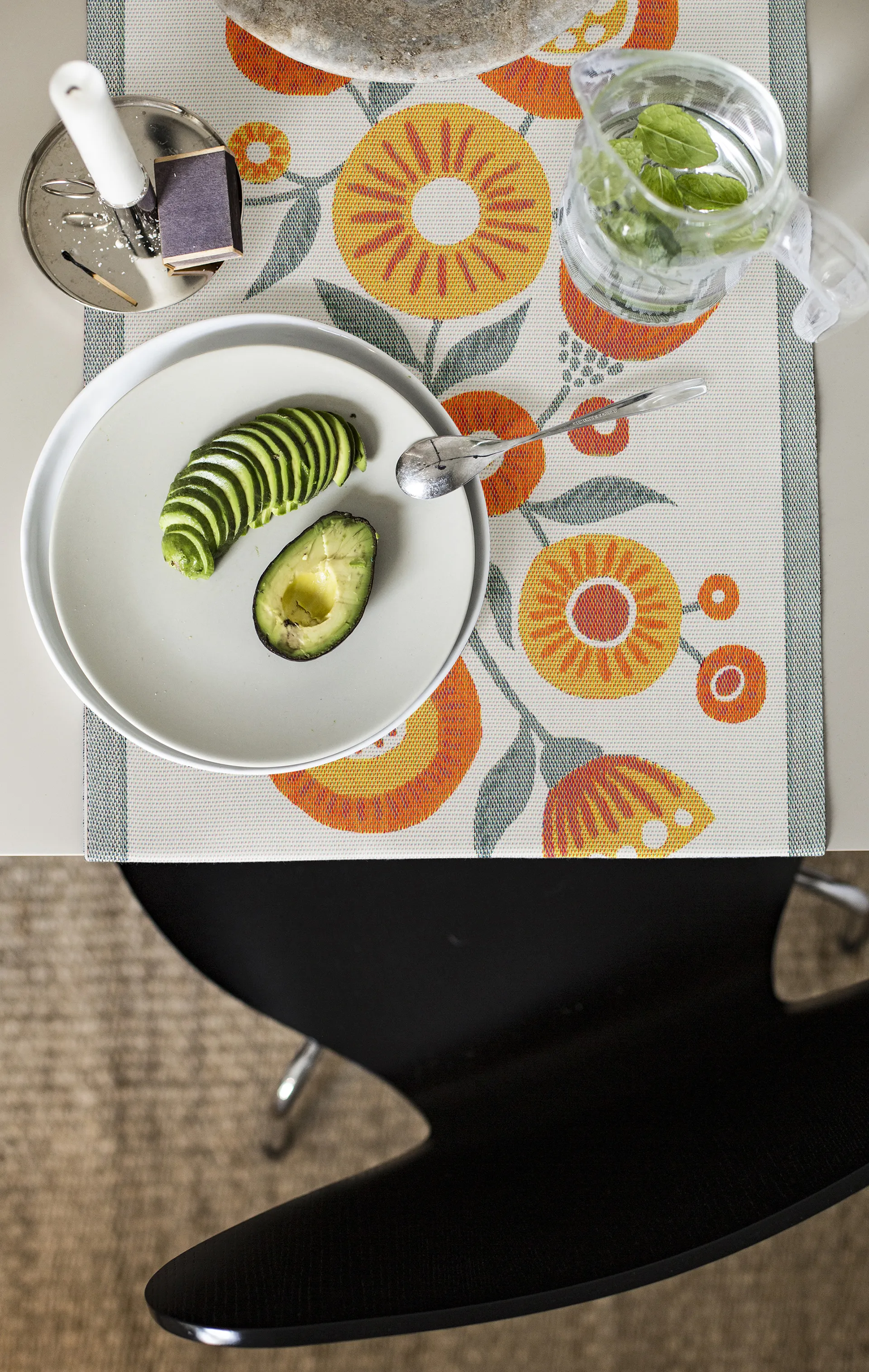 Solblomma tafelloper, 35x100 cm Ekelund Linneväveri